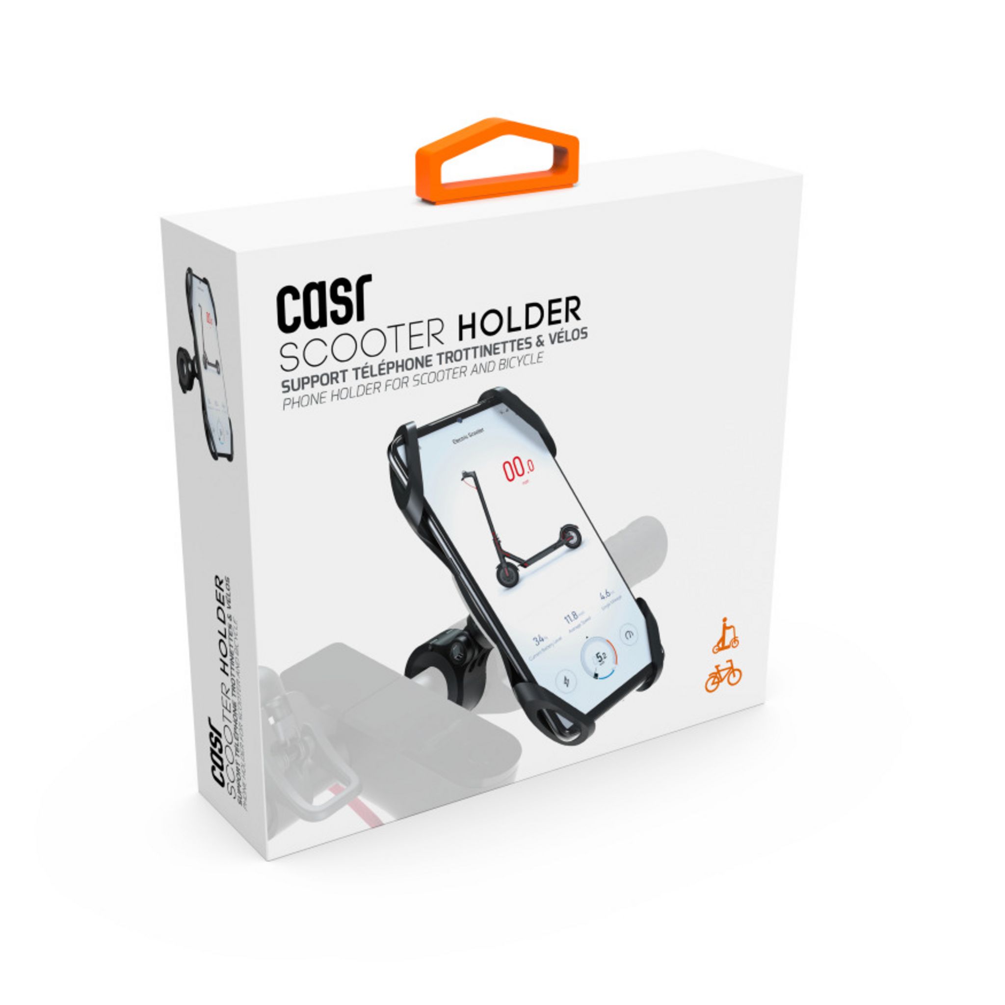 Voir la diapositive 4 : CASR Support téléphone pour trottinette et vélo -  Noir