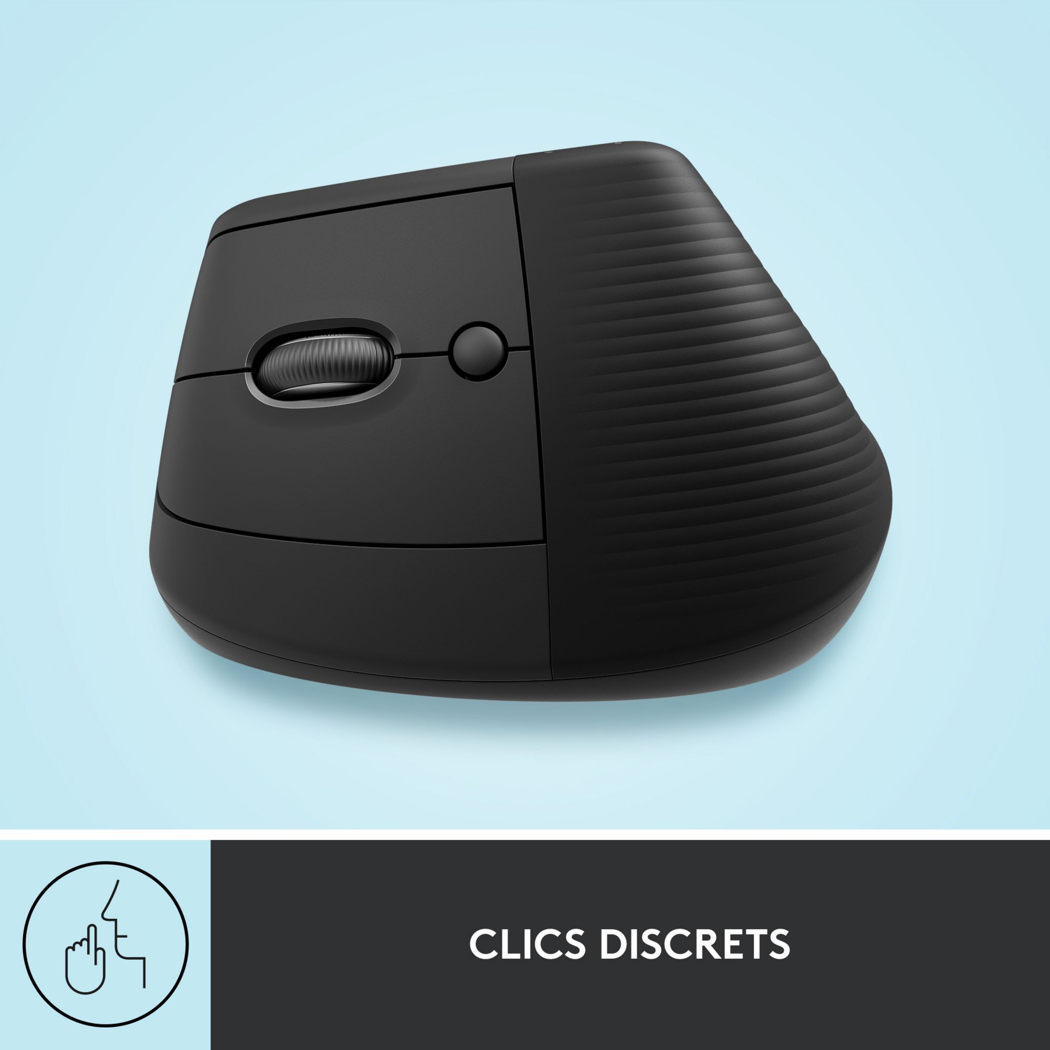 Voir la diapositive 7 : LOGITECH Souris sans fil LIFT ergonomique - Main gauche - Gris noir