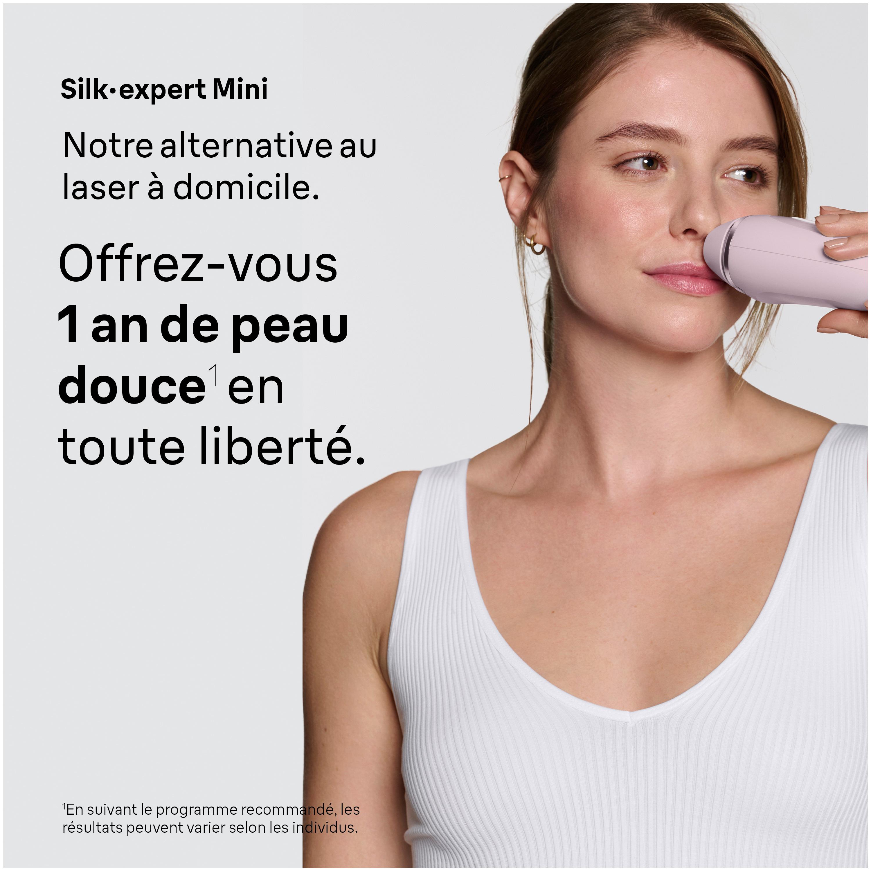 Voir la diapositive 2 : BRAUN Épilateur à la lumière pulsée PL1000 corps et visage - Rose