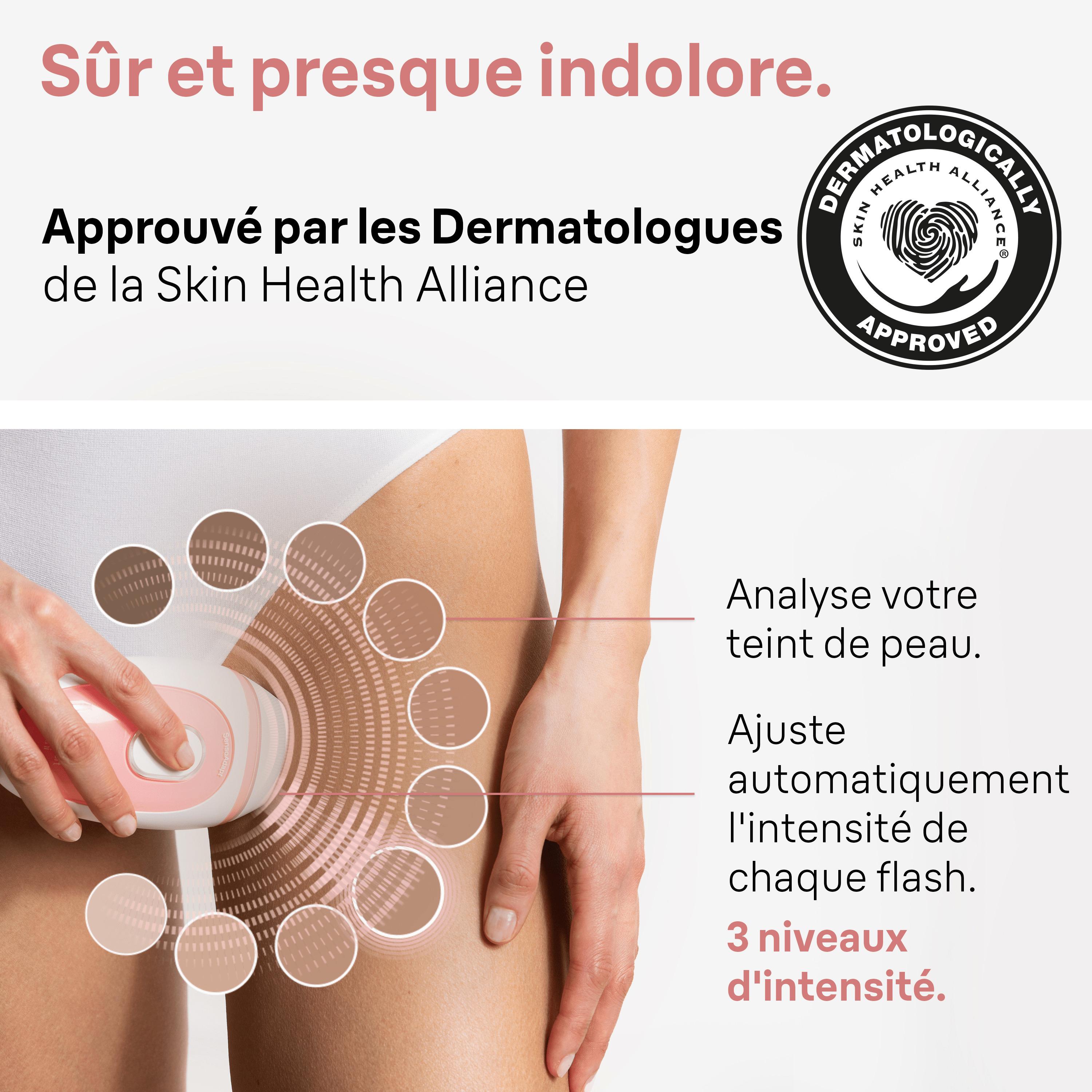 Voir la diapositive 5 : BRAUN Épilateur à la lumière pulsée PL1000 corps et visage - Rose