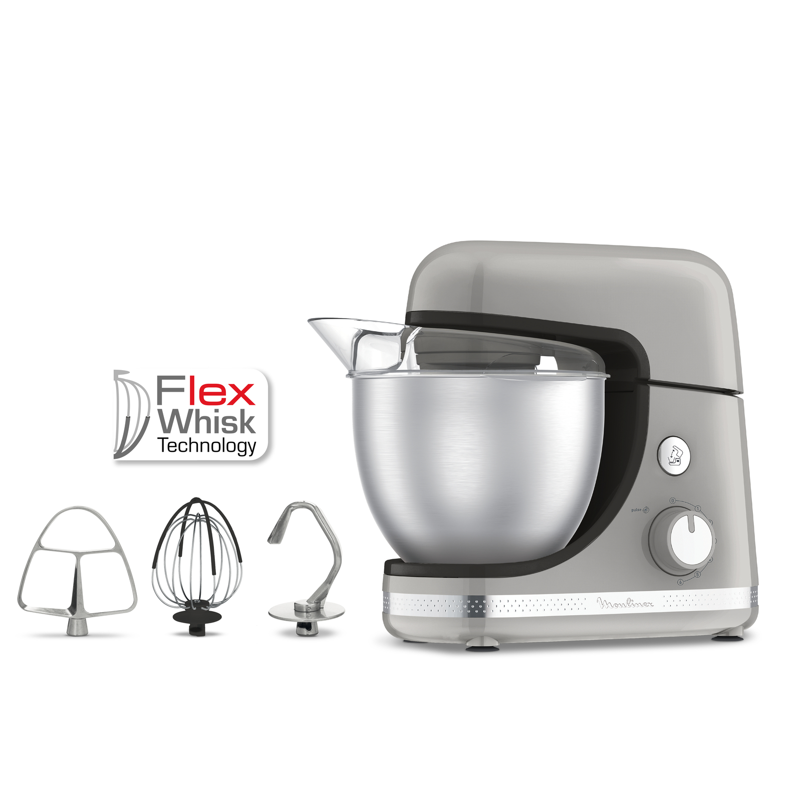 Voir la diapositive 2 : MOULINEX Robot pâtissier QA250E10 - Gris