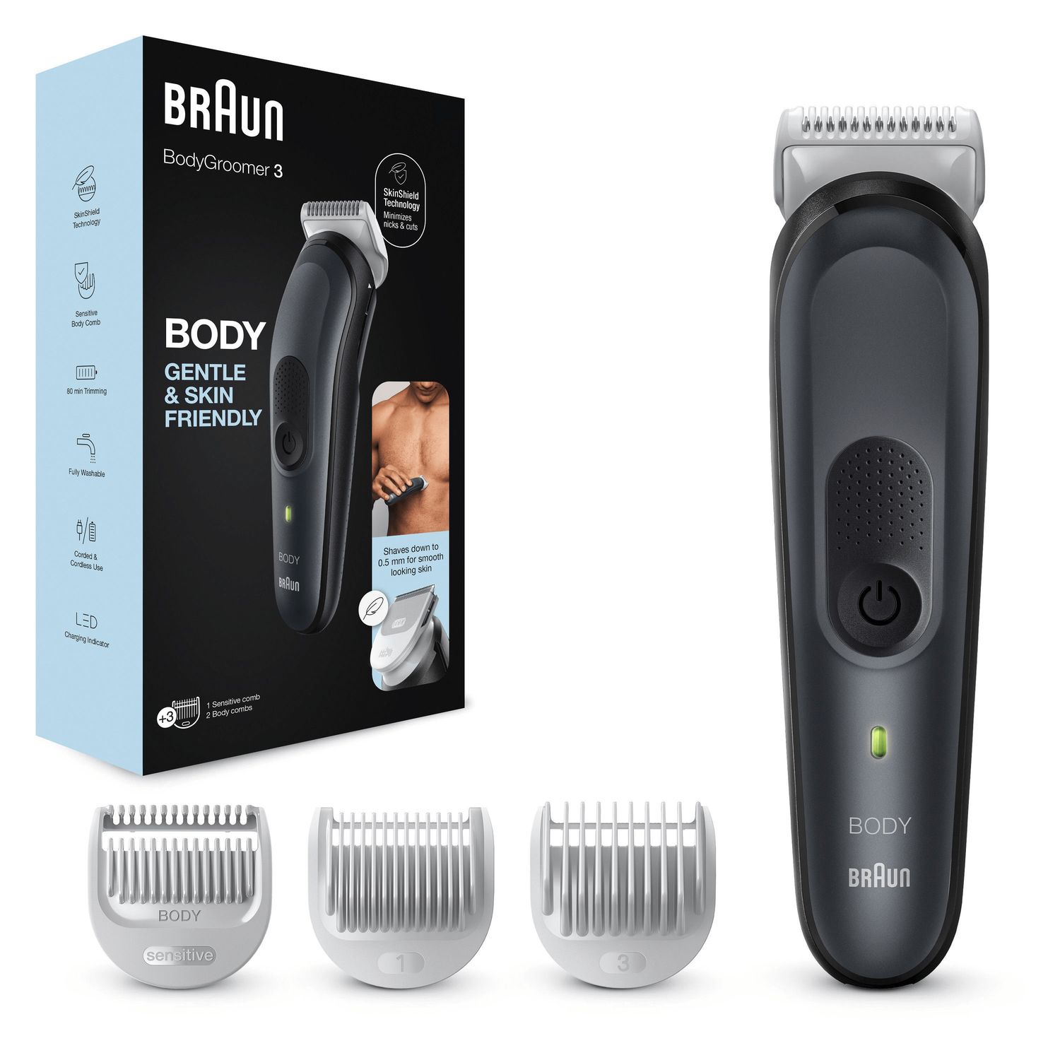 Voir la diapositive 6 : BRAUN Tondeuse corps BG3340 - Noir