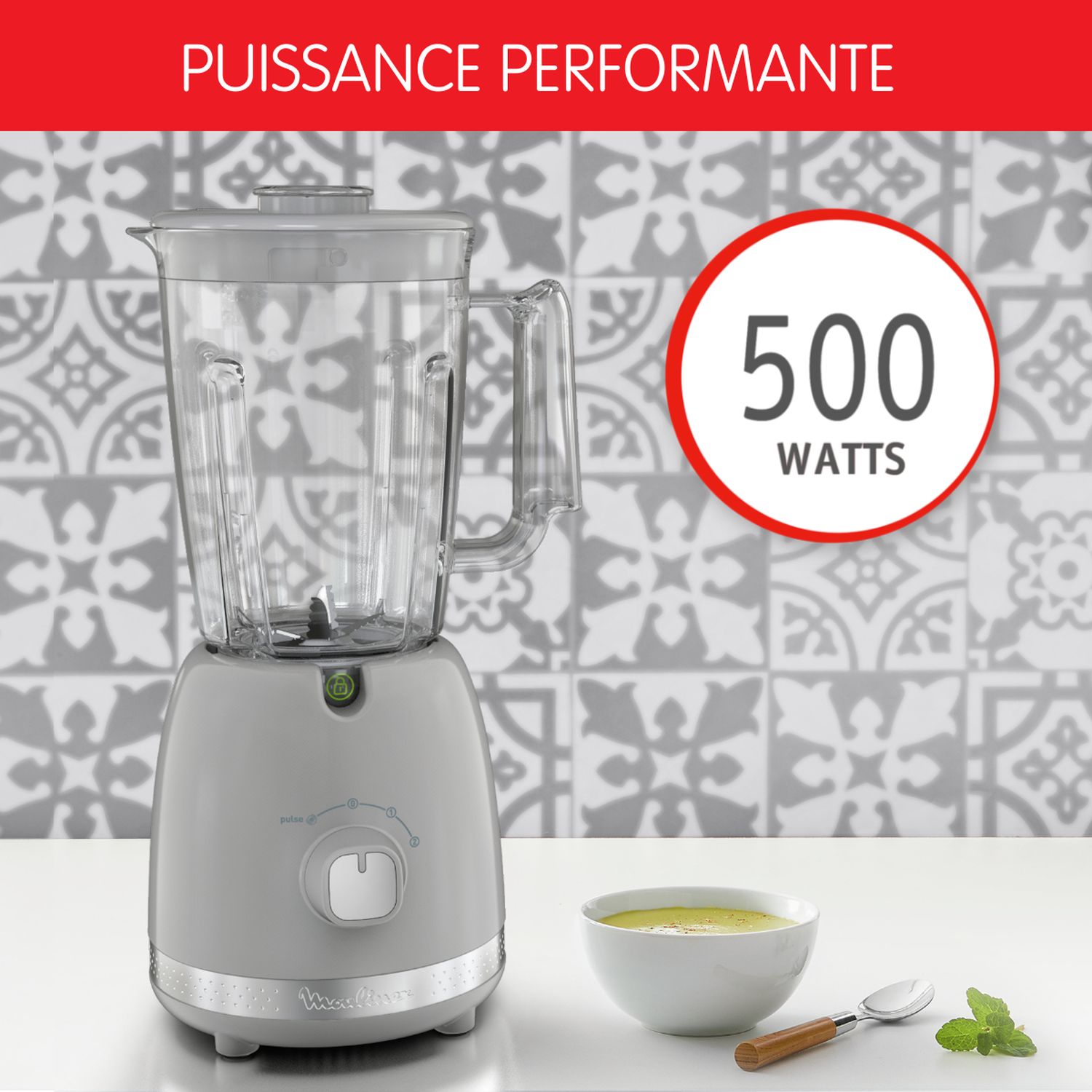 Voir la diapositive 3 : MOULINEX Blender soleil Pepper LM355E10 - Gris