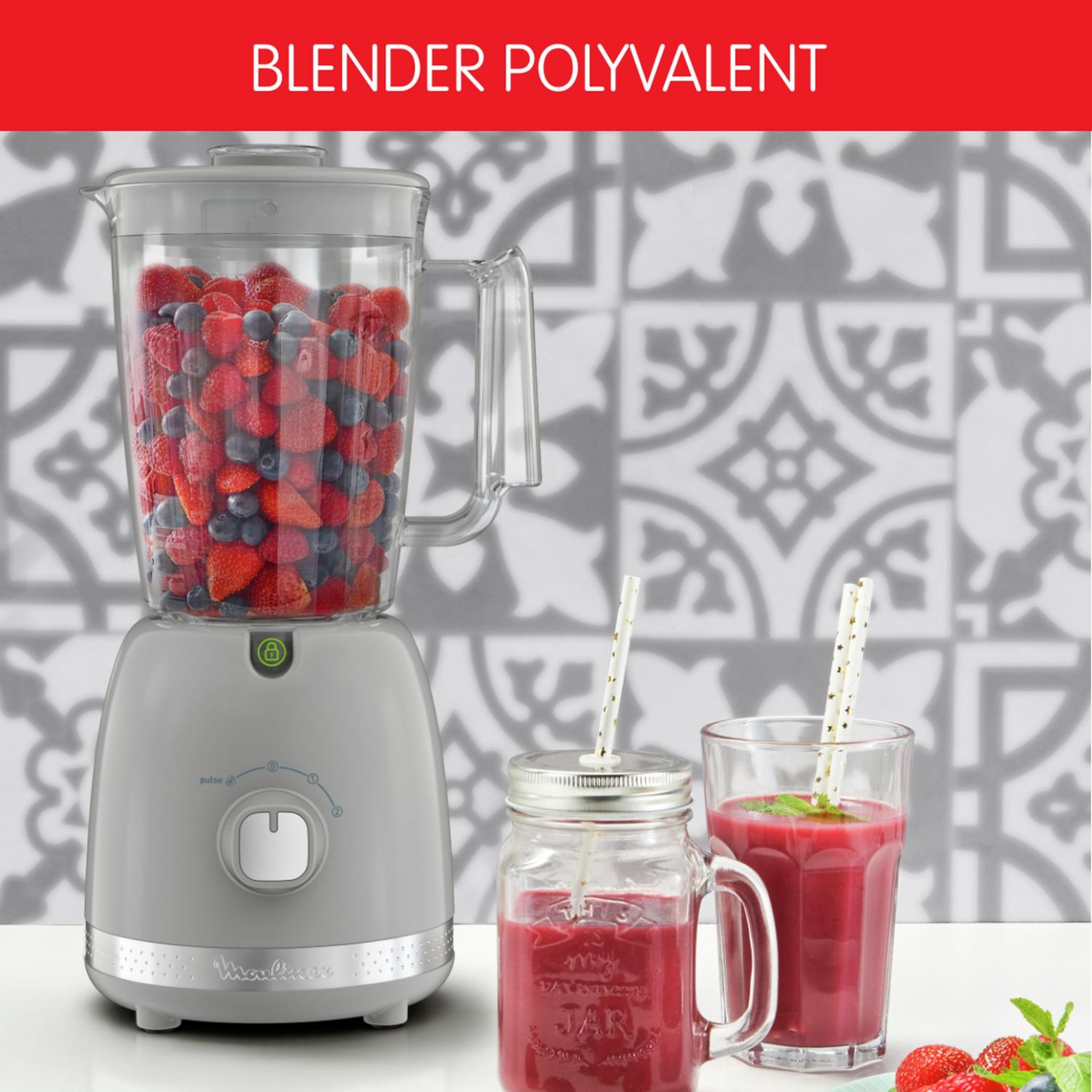 Voir la diapositive 5 : MOULINEX Blender soleil Pepper LM355E10 - Gris