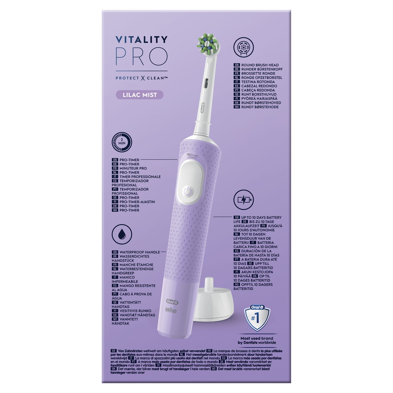 Voir la diapositive 2 : ORAL-B Brosse à dents électrique Vitality PRO - Lila