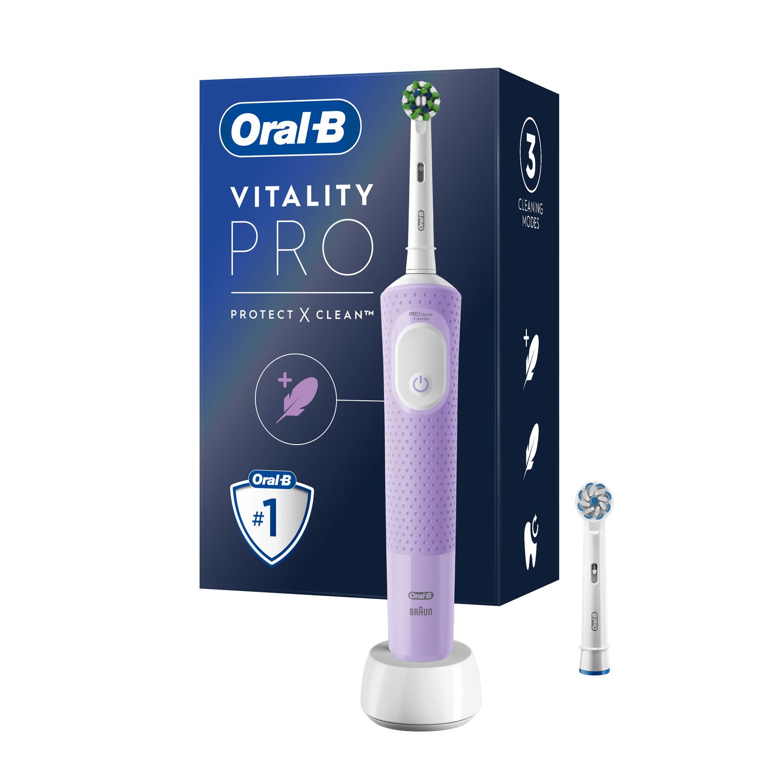 Voir la diapositive 7 : ORAL-B Brosse à dents électrique Vitality PRO - Lila