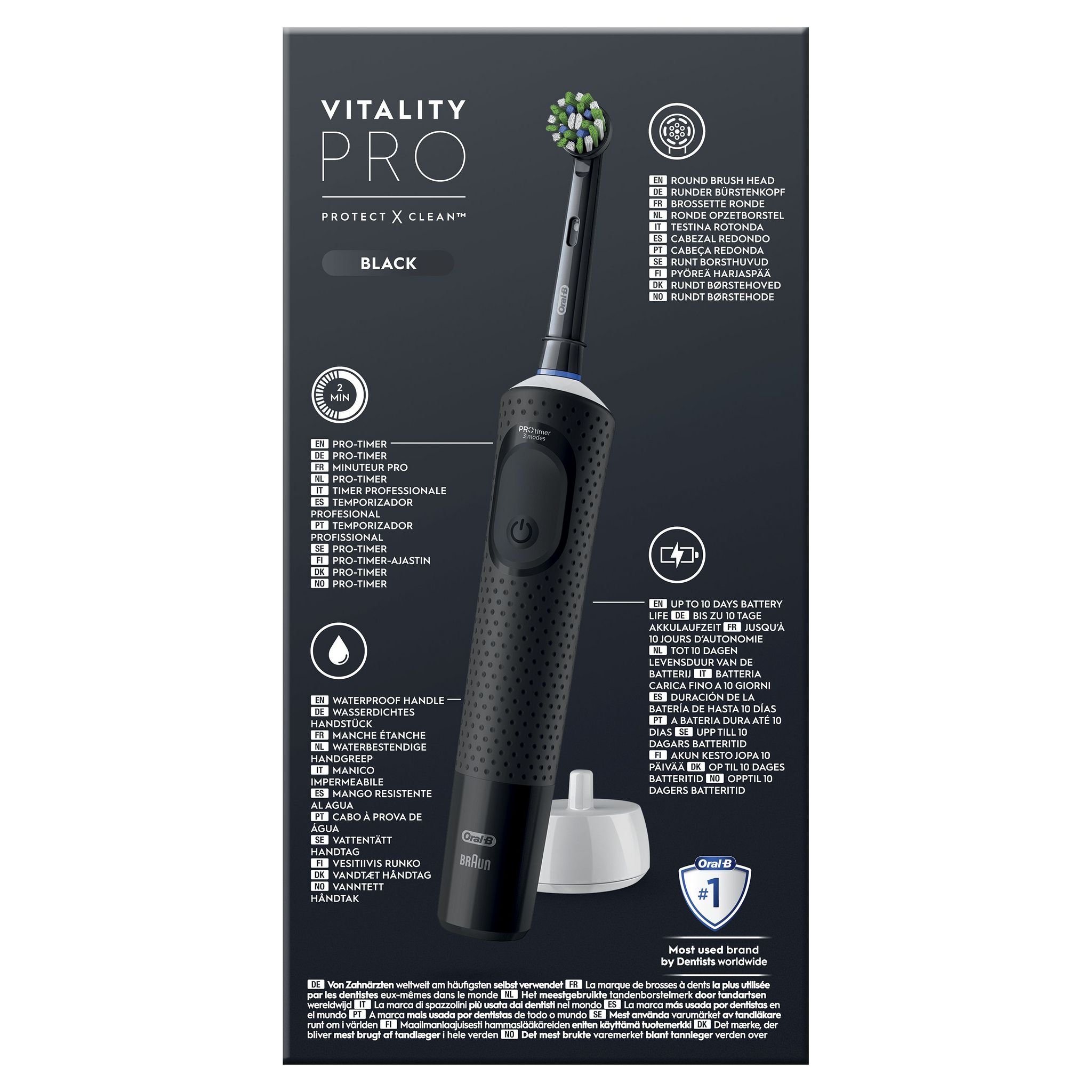 Voir la diapositive 6 : ORAL-B Brosse à dents électrique Vitality PRO - Noir