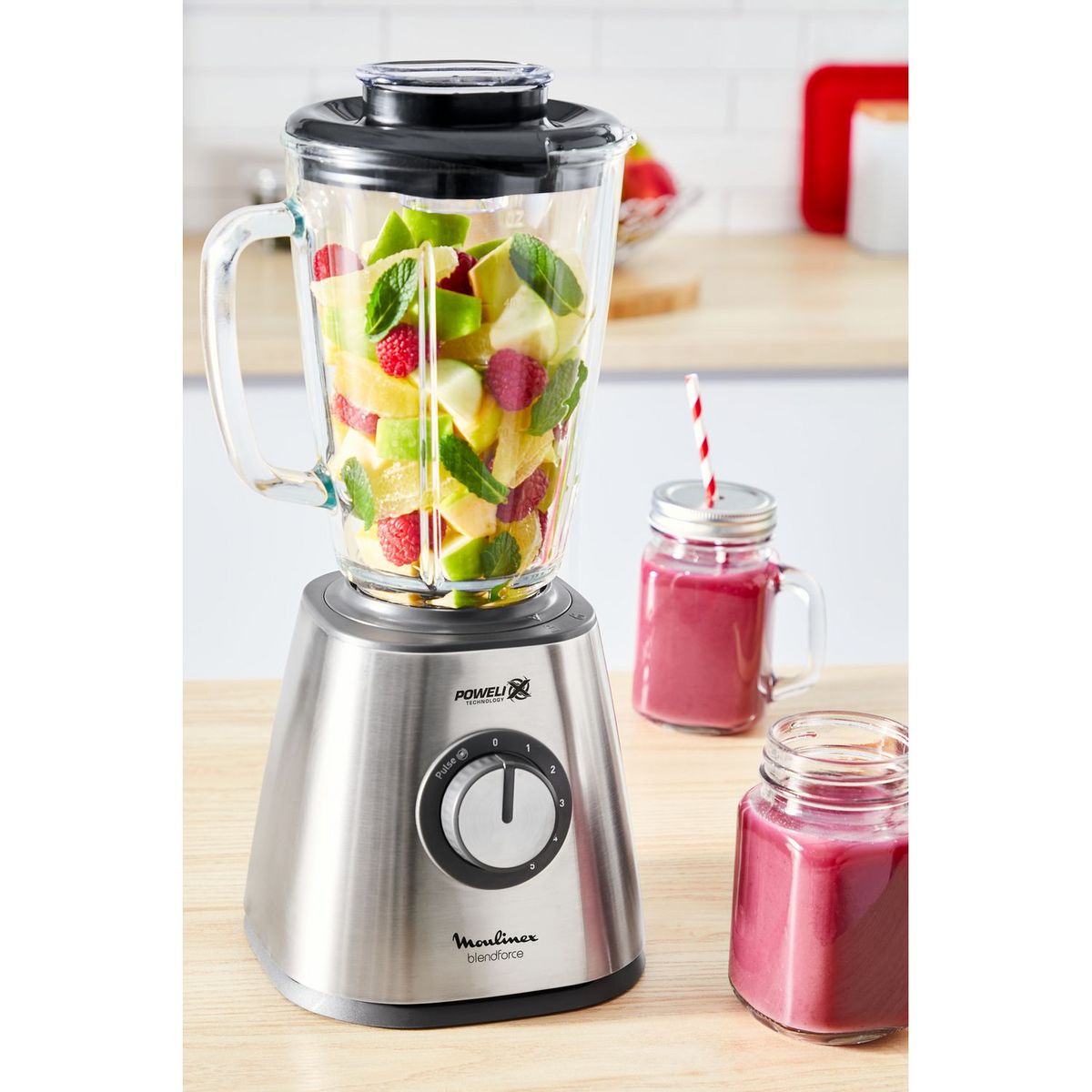 MOULINEX Blender bol en verre blendforce LM439D10 - Gris