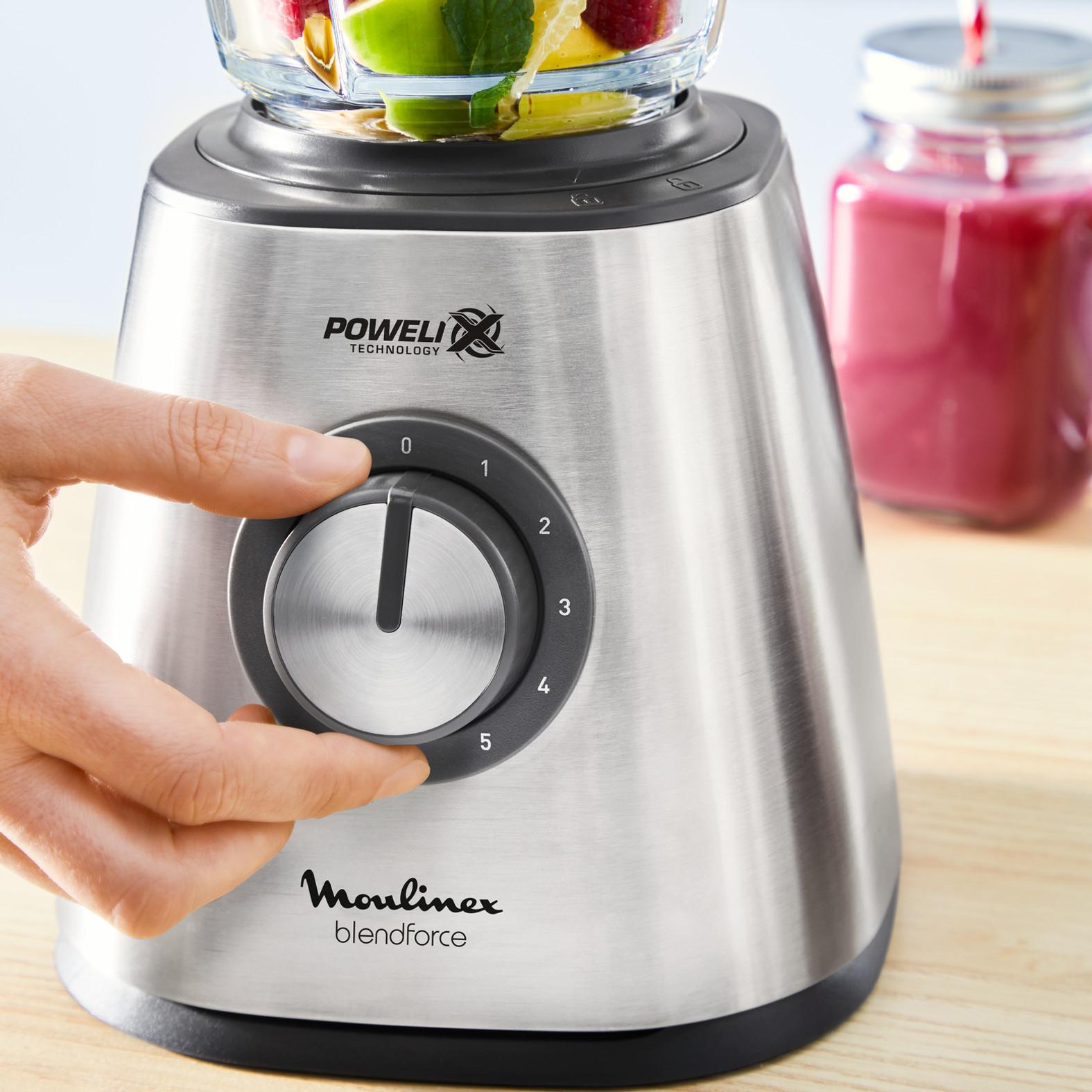 Voir la diapositive 3 : MOULINEX Blender bol en verre blendforce LM439D10 - Gris