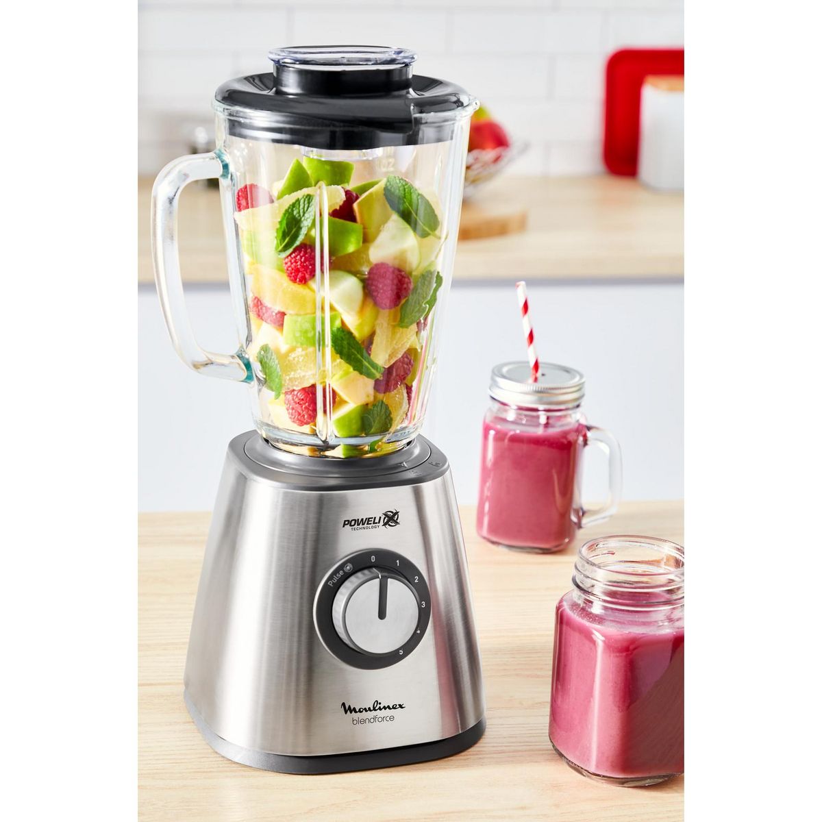 MOULINEX Blender bol en verre blendforce LM439D10 - Gris