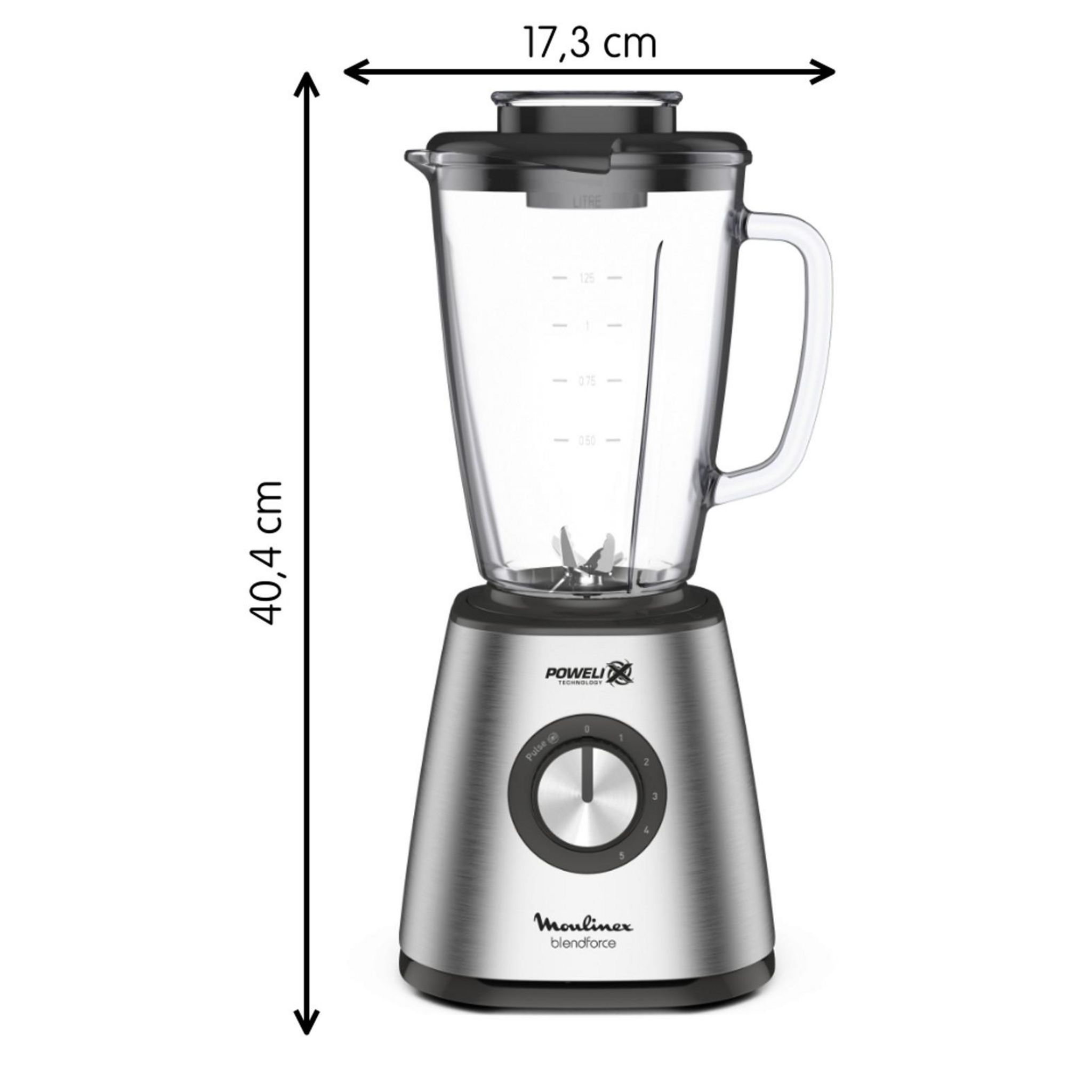 Voir la diapositive 6 : MOULINEX Blender bol en verre blendforce LM439D10 - Gris