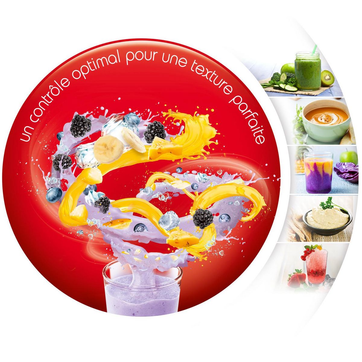 MOULINEX Blender bol en verre blendforce LM439D10 - Gris