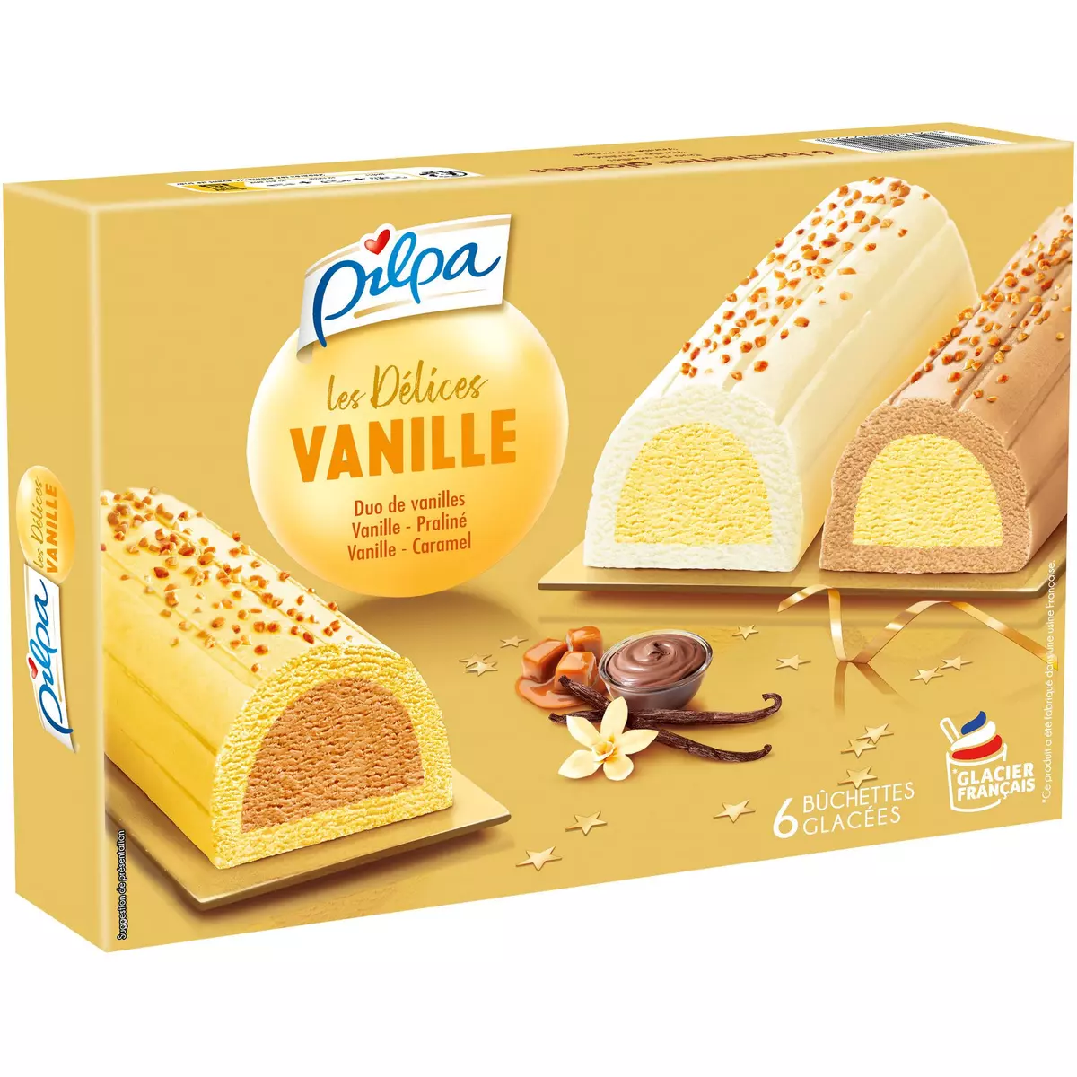 PILPA Les délices vanille buchettes glacées 6 pièces 333g