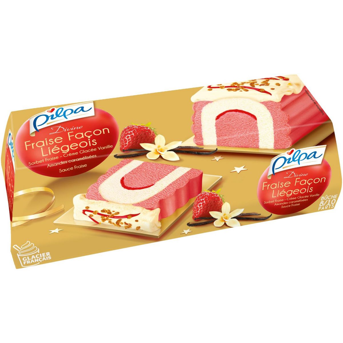 PILPA Buche glacée fraise façon liégeois 8-10 parts 555g