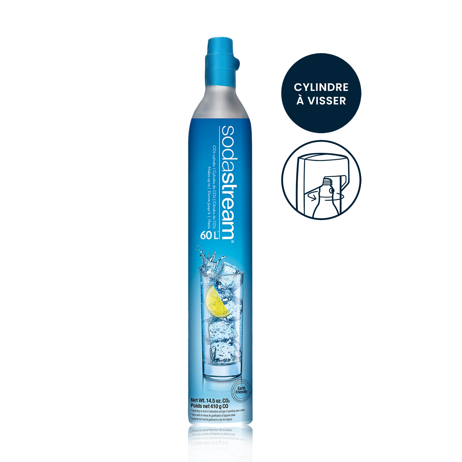 Voir la diapositive 2 : SODASTREAM Cartouche de gaz 60 L 3019330 - Bleu