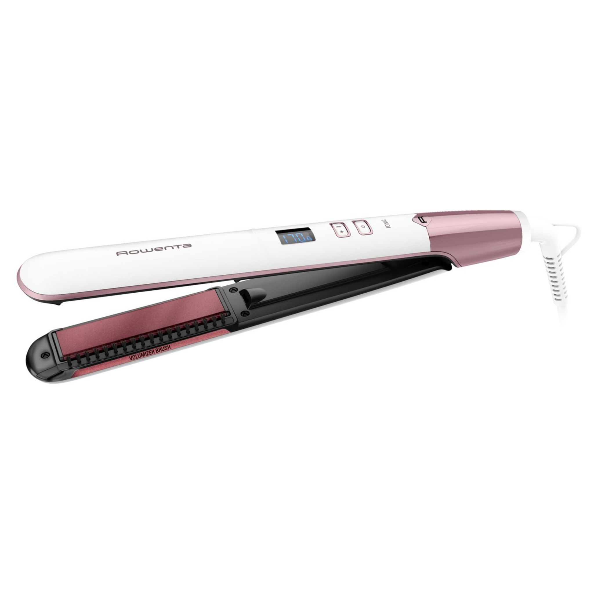 Voir la diapositive 1 : ROWENTA Lisseur céramique Volumizer SF4655F0 - Blanc
