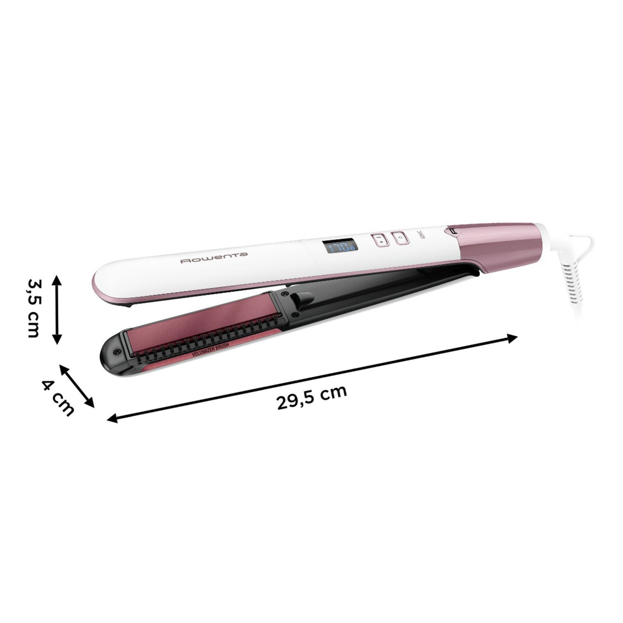 Voir la diapositive 10 : ROWENTA Lisseur céramique Volumizer SF4655F0 - Blanc