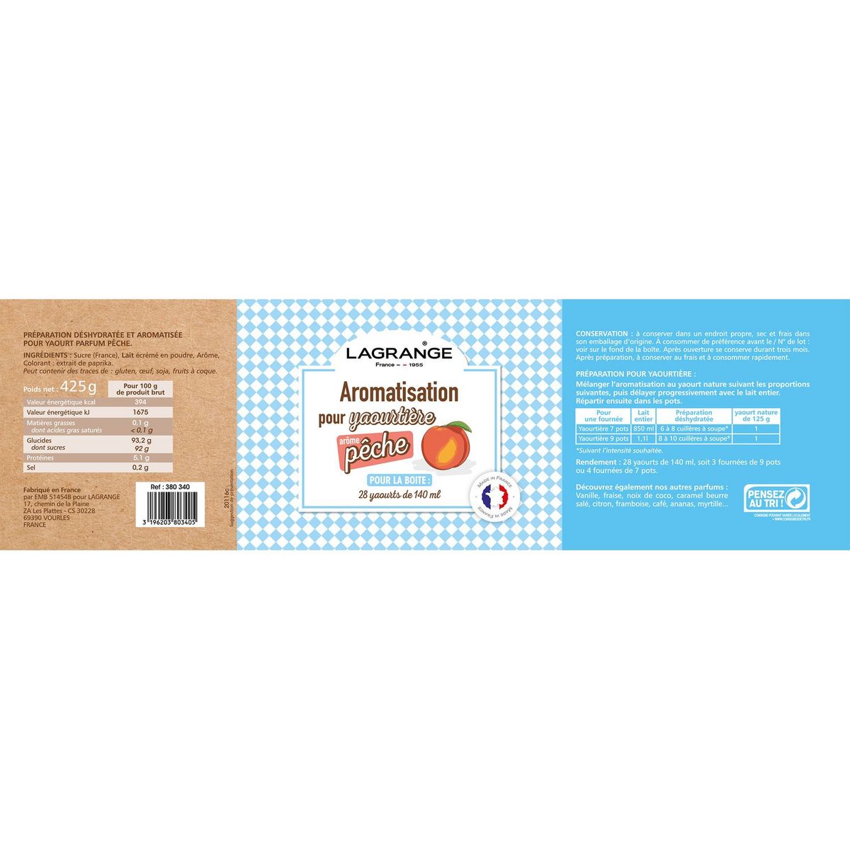 LAGRANGE Aromatiseur yahourt pêche 380340