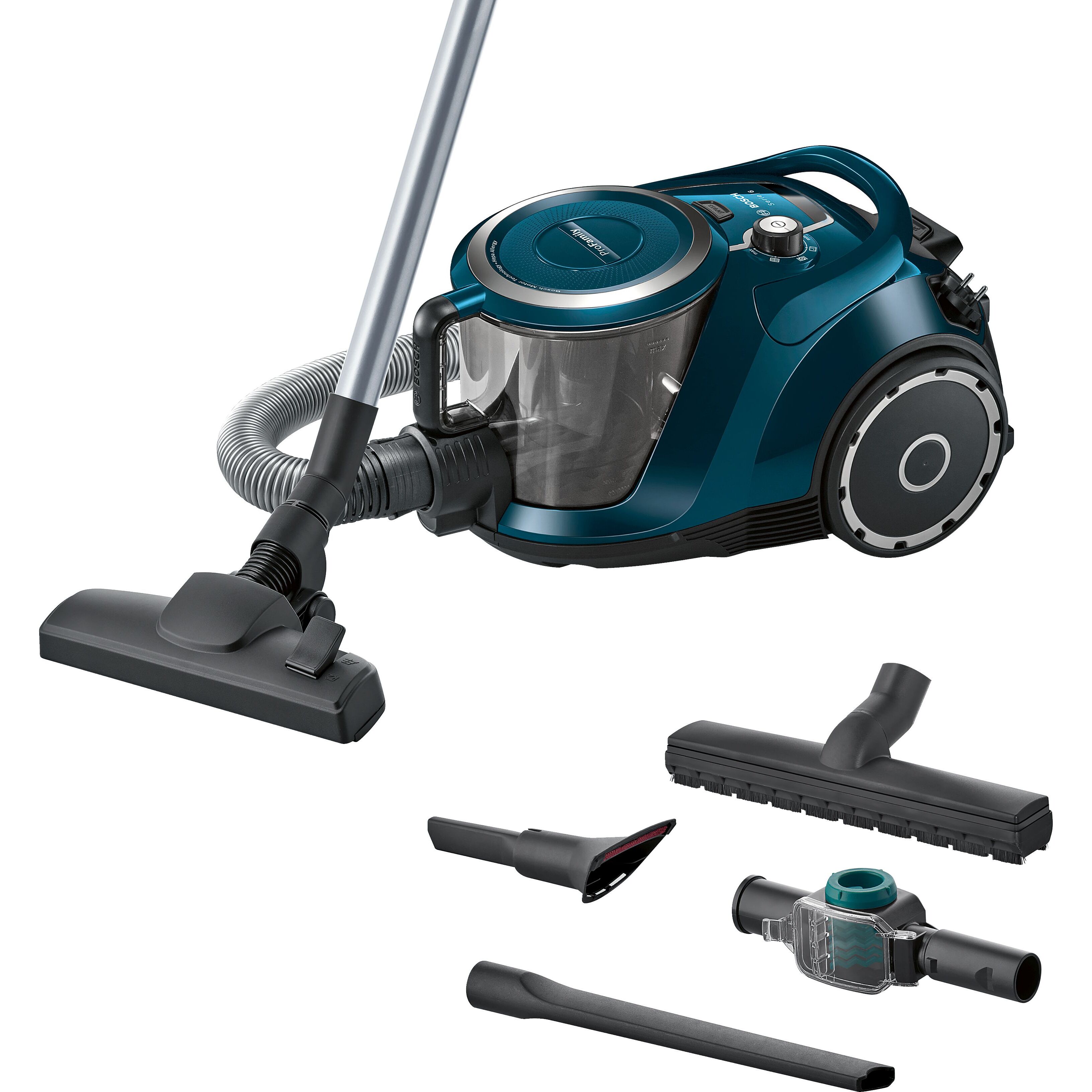 Voir la diapositive 5 : BOSCH Aspirateur traineau sans sac BGS41FAM - Bleu