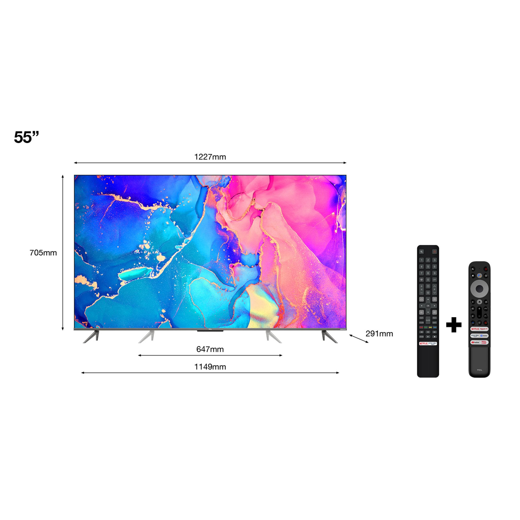 Voir la diapositive 2 : TCL TV QLED 4K 55C636 2022 UHD 139 cm Google TV