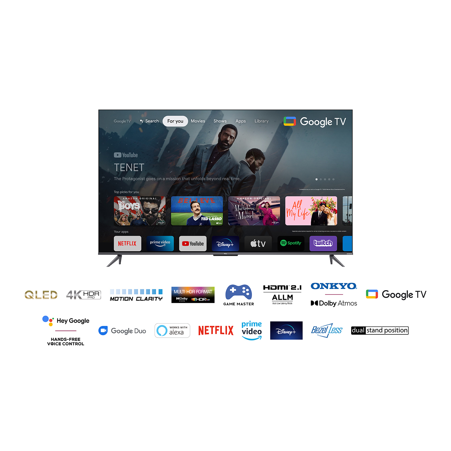 Voir la diapositive 3 : TCL TV QLED 4K 55C636 2022 UHD 139 cm Google TV