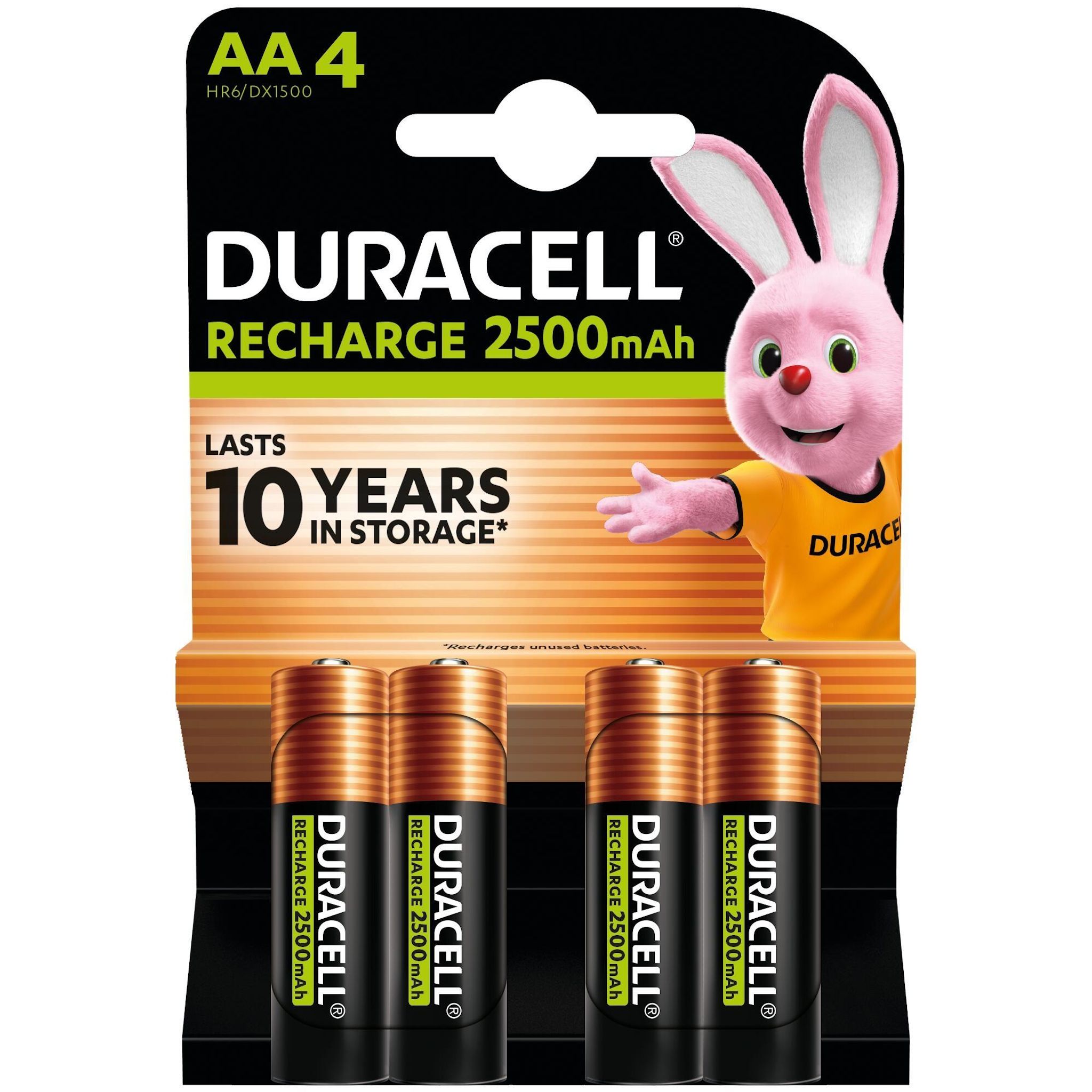 DURACELL Piles rcr 10 ans hr6 aa x4 2500 mah