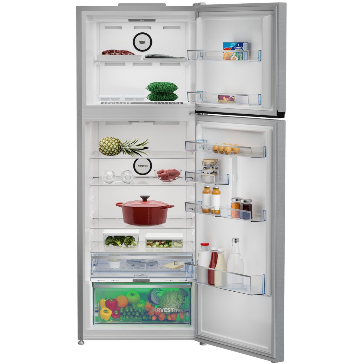 BEKO Réfrigérateur combiné B5RDNE504LXB, 477 L, Froid ventilé No Frost