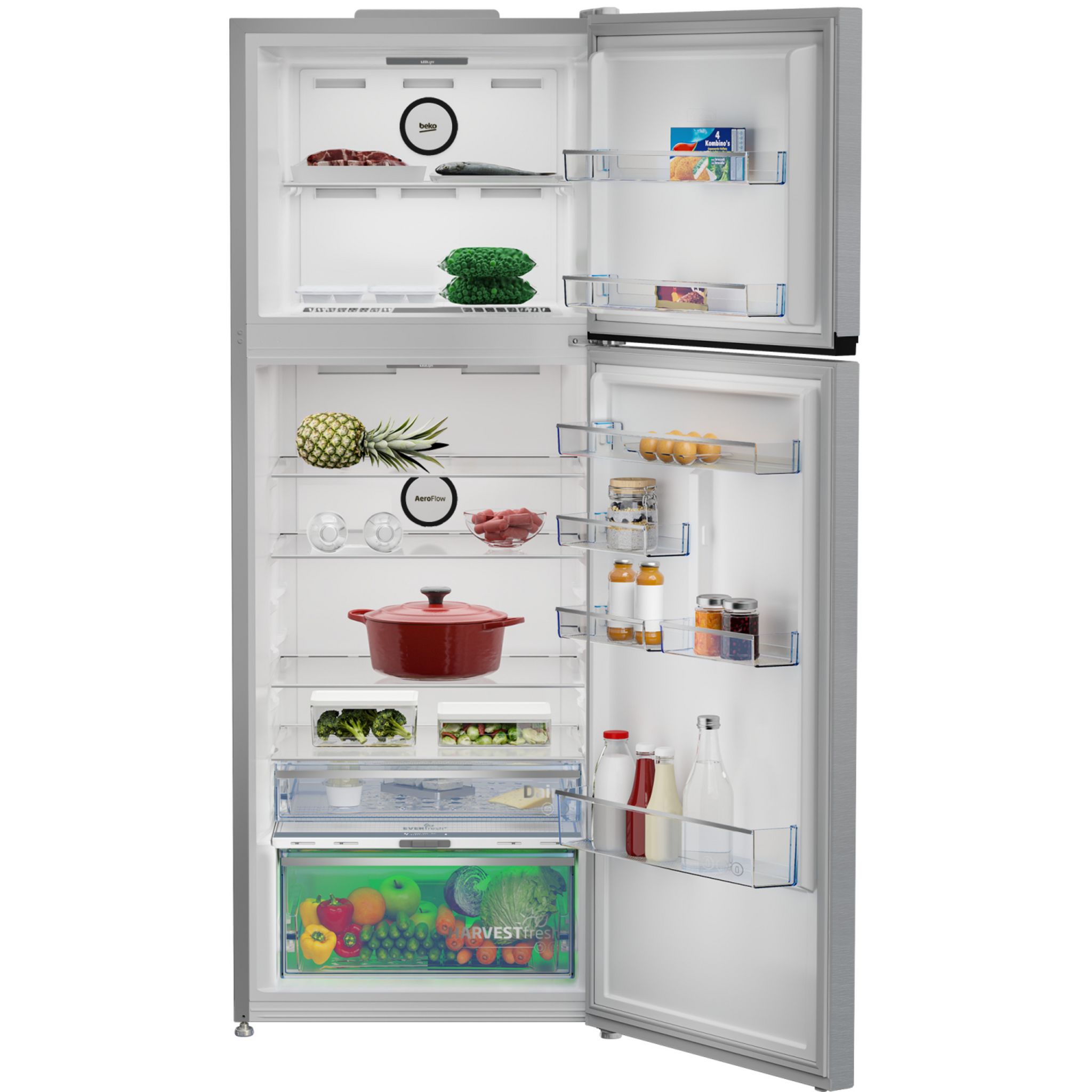 Voir la diapositive 4 : BEKO Réfrigérateur combiné B5RDNE504LXB, 477 L, Froid ventilé No Frost