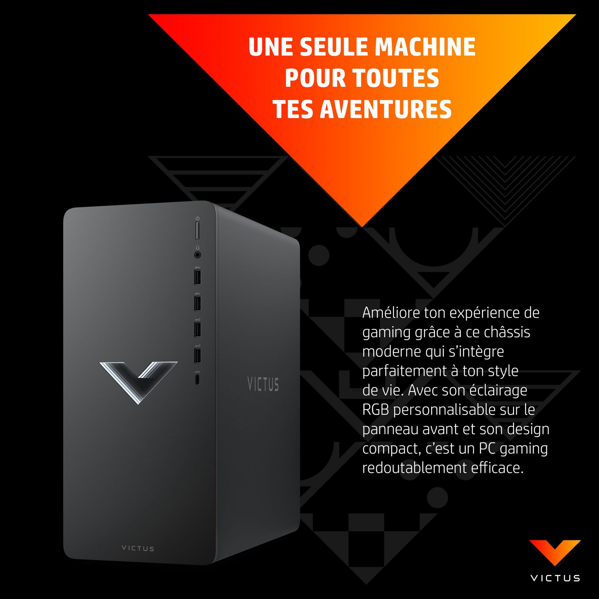 Voir la diapositive 6 : HP Unité centrale gamer TG02-0090NF VICTUS - Noir
