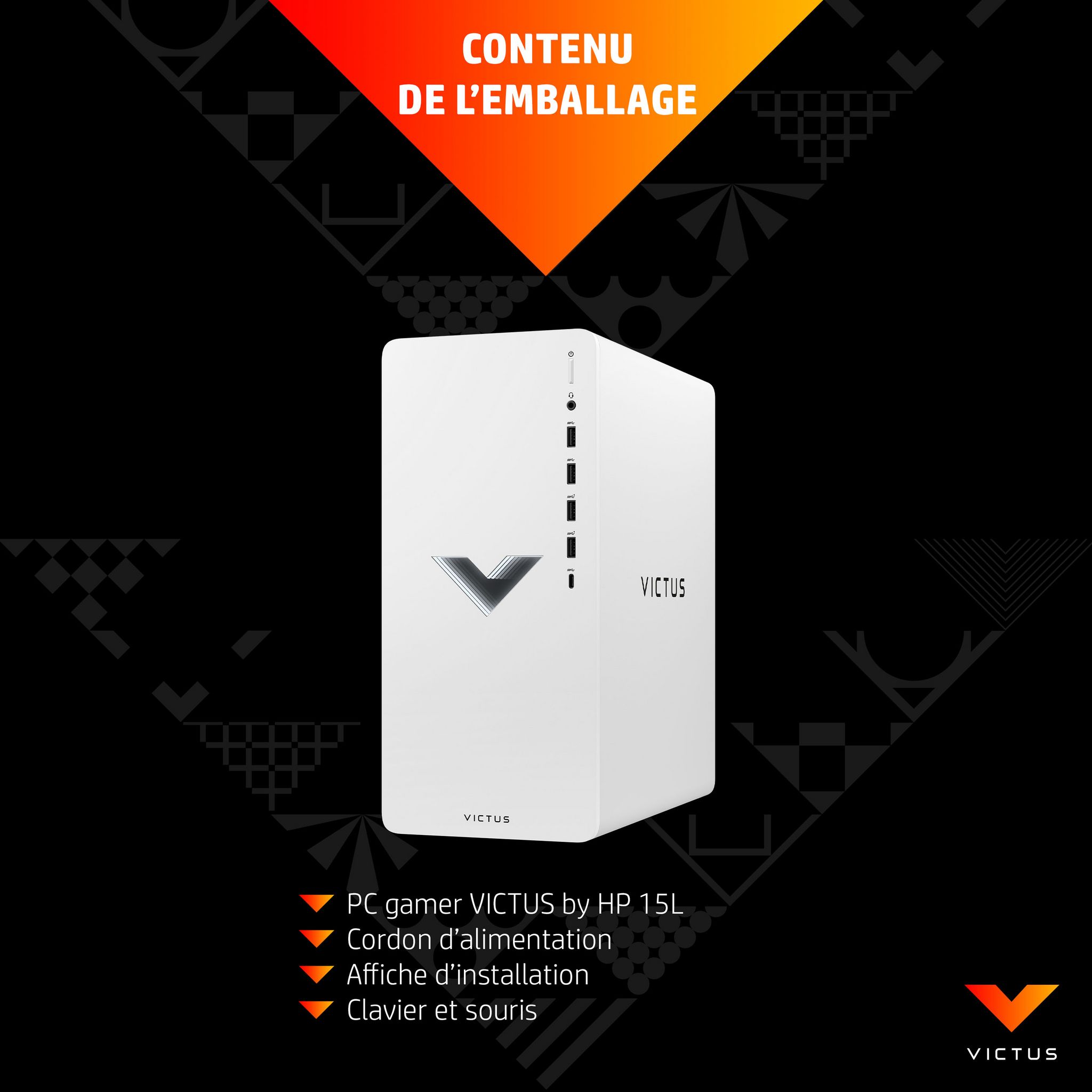 Voir la diapositive 8 : HP Unité centrale gamer TG02-0090NF VICTUS - Noir