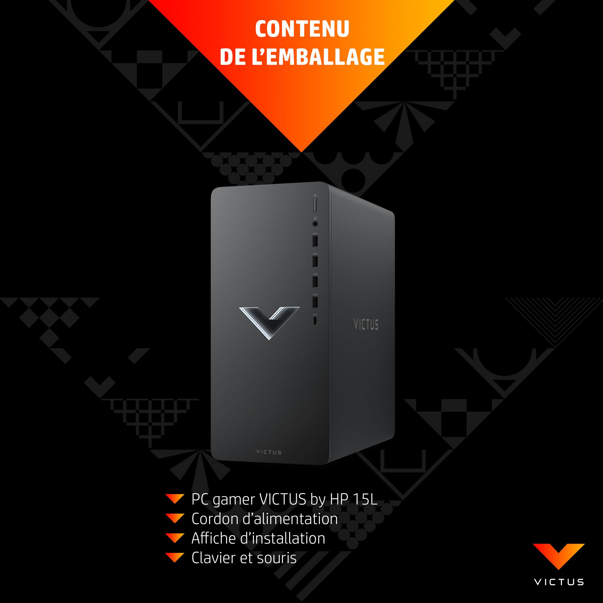 Voir la diapositive 10 : HP Unité centrale gamer TG02-0090NF VICTUS - Noir