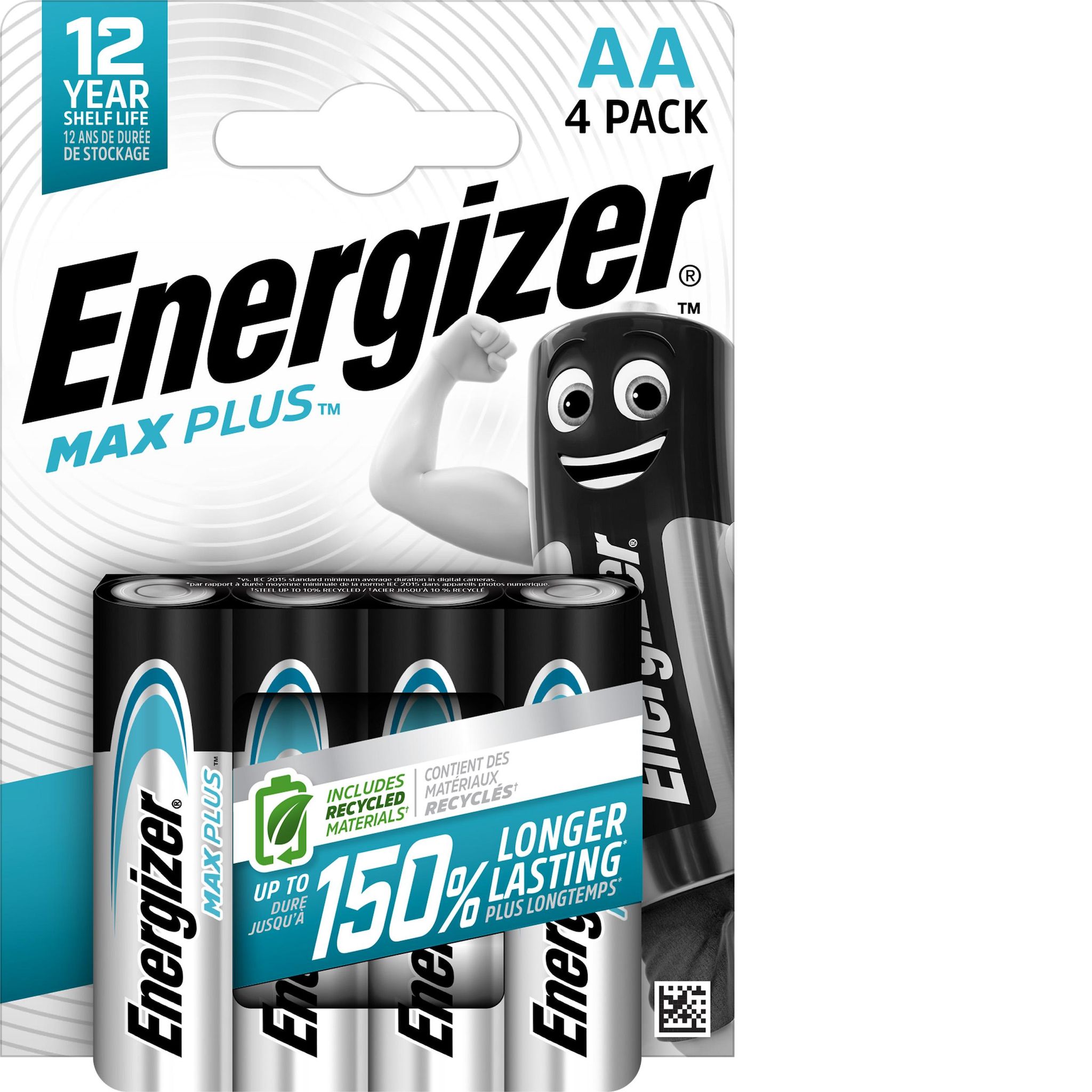 ENERGIZER Lot de 4 piles Max Plus TYPE AA