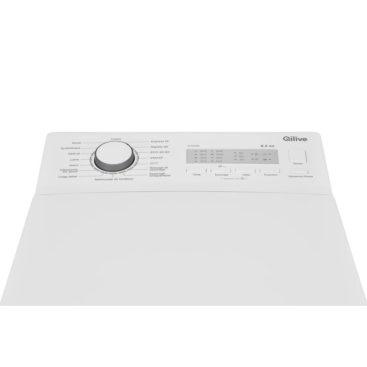 QILIVE Lave linge top Q.6248, 6,5 kg, 1200 T/min, D