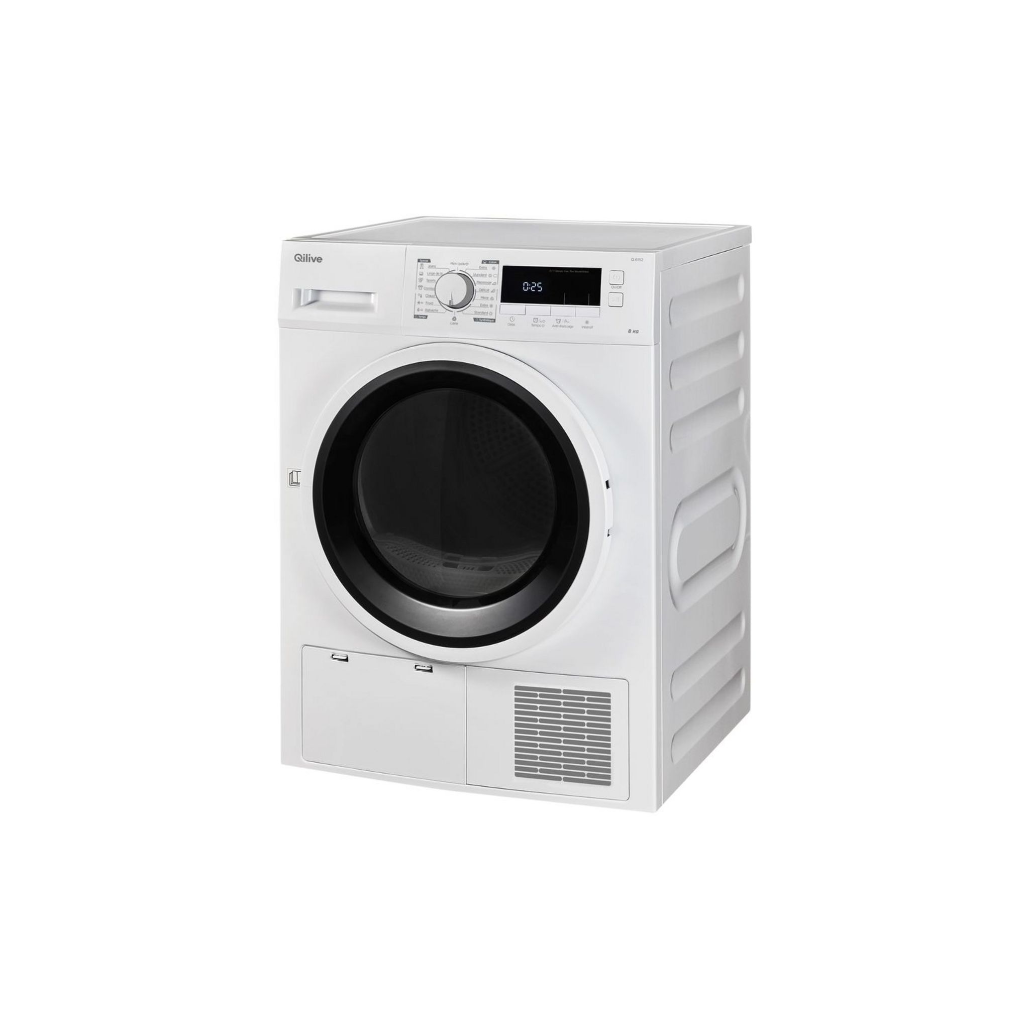 Voir la diapositive 3 : QILIVE Sèche linge hublot Q.6152 - 8 kg, Pompe à chaleur, A++