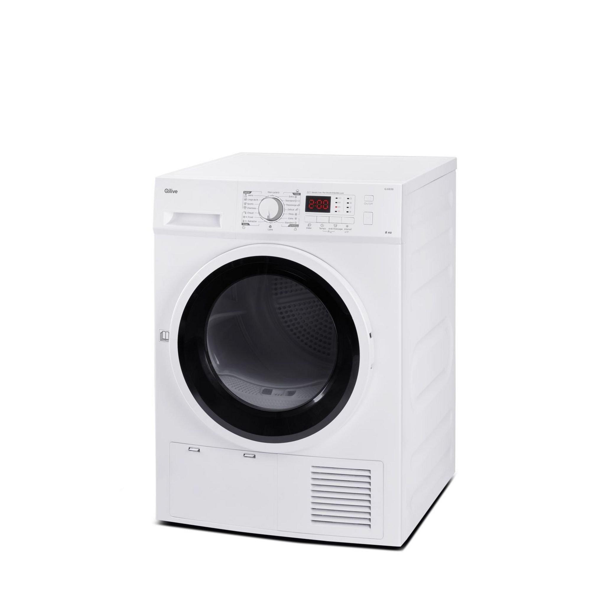 Voir la diapositive 2 : QILIVE Sèche linge hublot Q.6836 - 8 kg, condensation, B