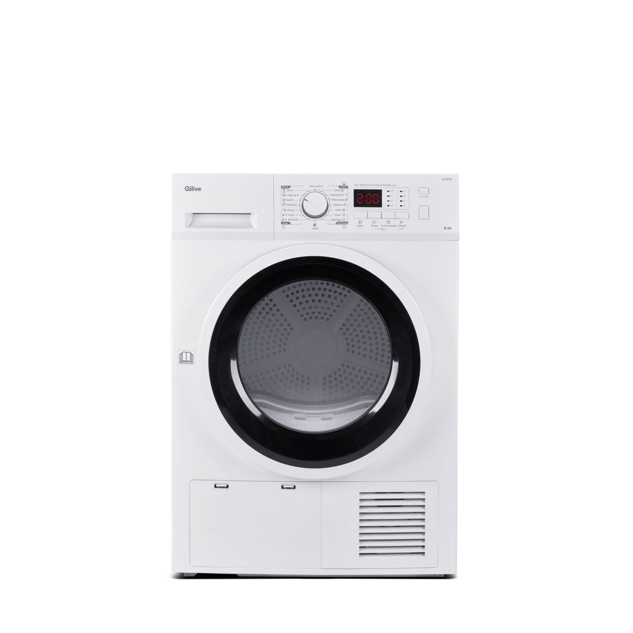 Voir la diapositive 3 : QILIVE Sèche linge hublot Q.6836 - 8 kg, condensation, B