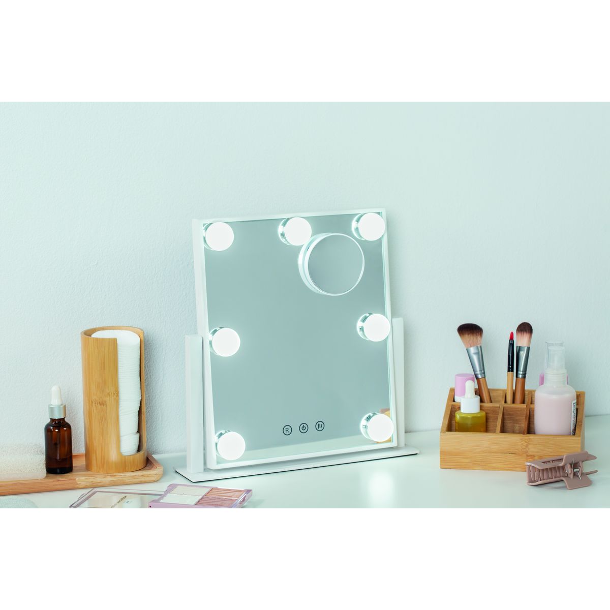 QILIVE Miroir maquillage Hollywood 600102915 - Blanc