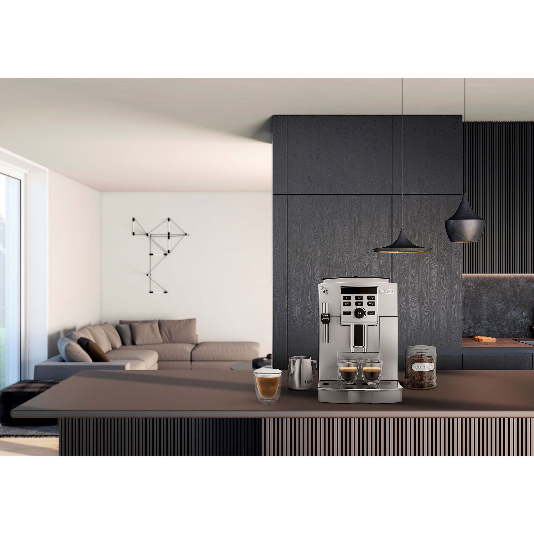 Voir la diapositive 2 : DELONGHI Machine à café expresso avec broyeur ECAM25 120 S - Silver