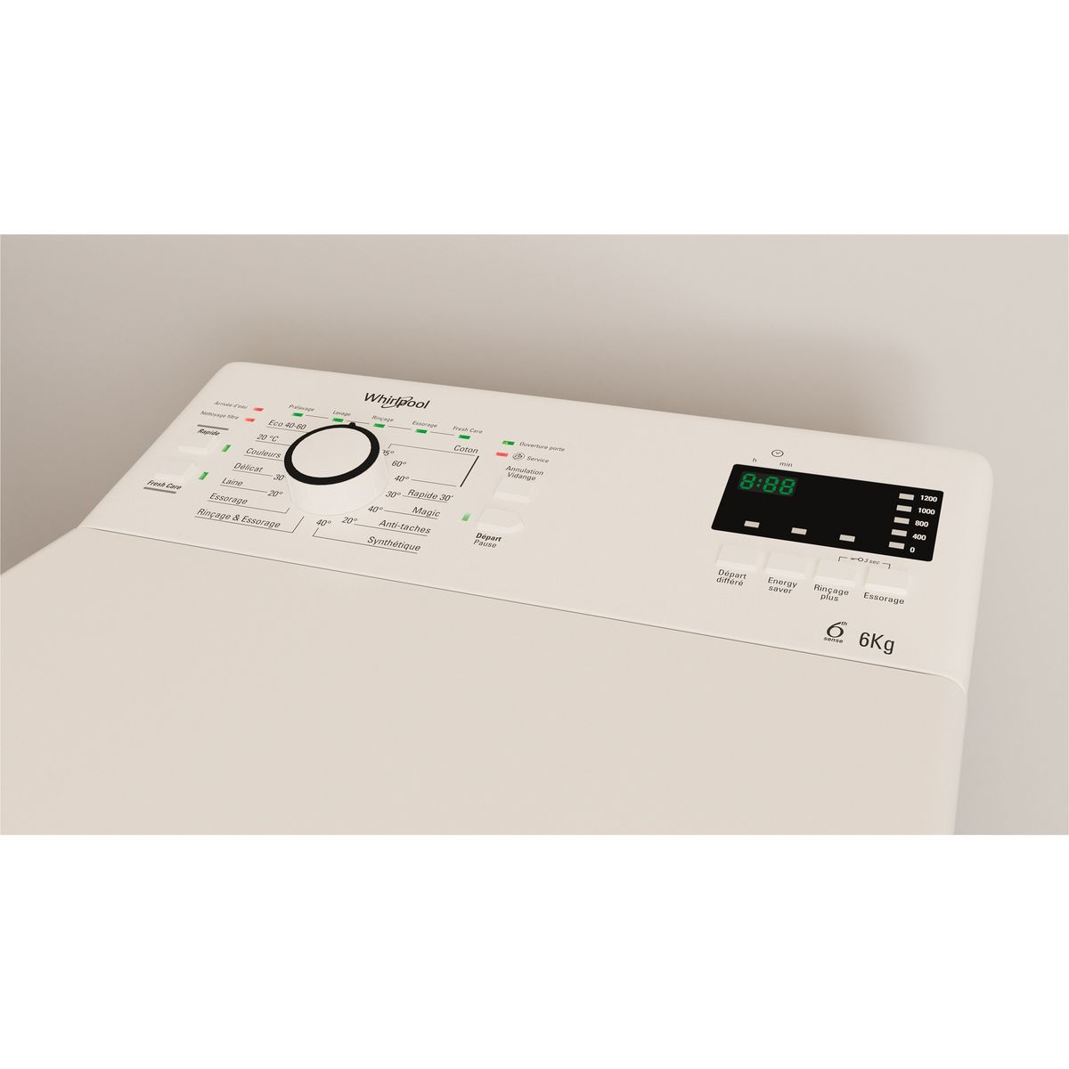 WHIRLPOOL Lave linge top TDLR6247FRN, 6 kg, 1200 T/min