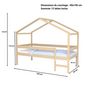 Voir la diapositive 4 : Lit cabane bois massif 90x190 cm avec sommier barrière et échelle ELIO