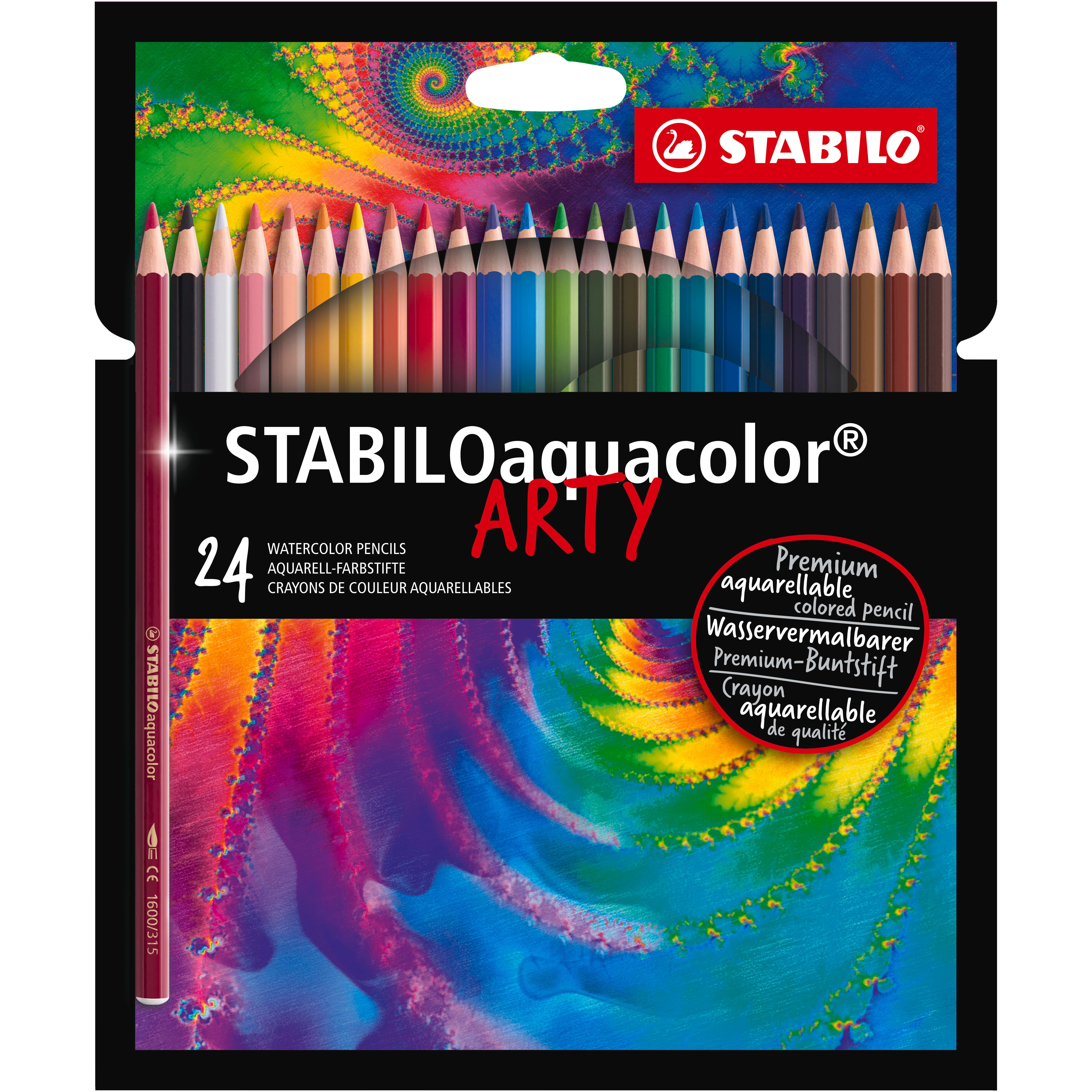 STABILO Crayons x24 Couleurs Aquarellables Aquacolor Arty