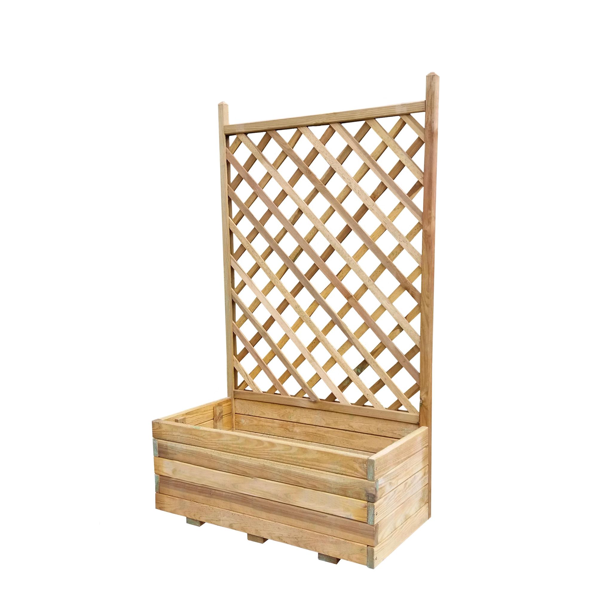 GARDENSTAR Bac treillis 80x40xH32/130 cm en pin autoclavé avec géotextile