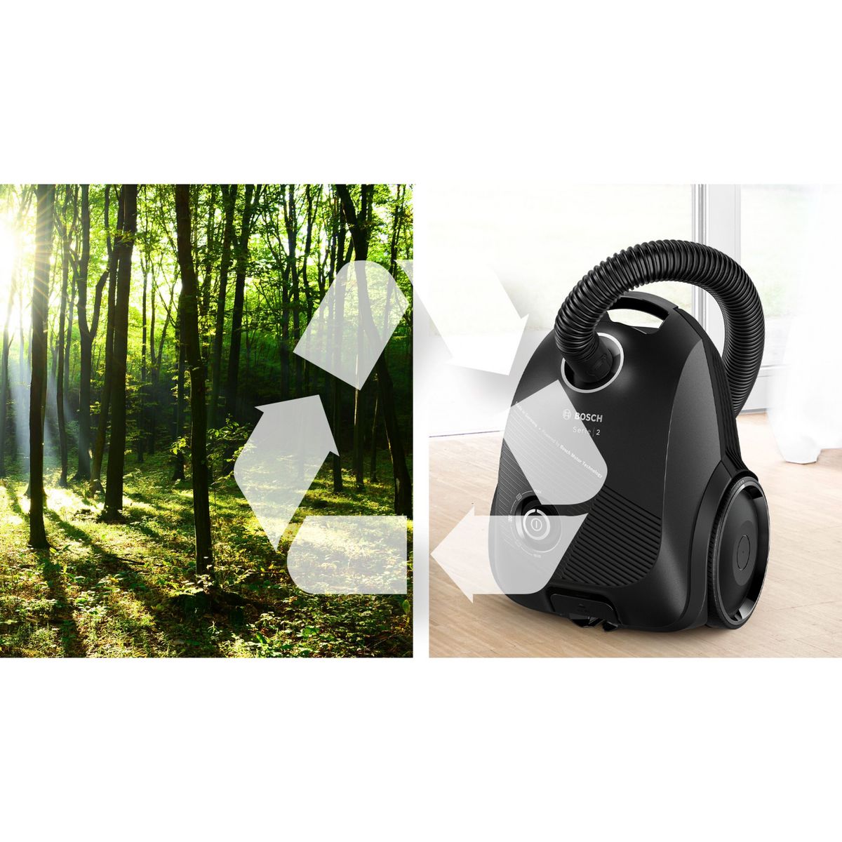 BOSCH Aspirateur traîneau avec sac BGLS2BA3D8 - Noir