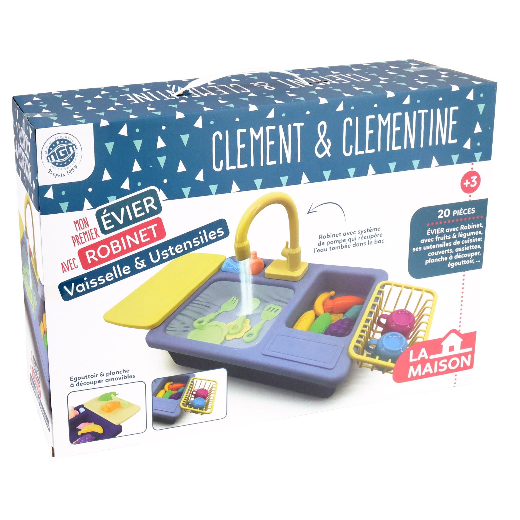 Voir la diapositive 2 : MGM Kit de Vaisselle, Evier, Jet d'eau, Égouttoir 40 cm