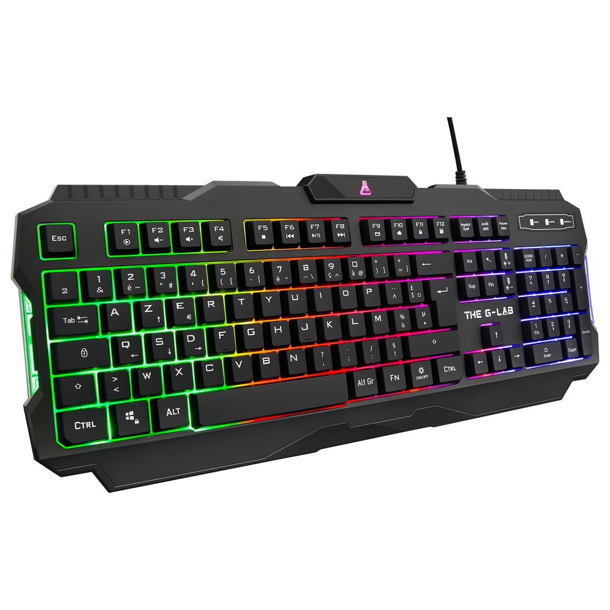 THE G-LAB Pack Gaming 4 en 1 Nouvelle Génération 1 clavier + souris gamer + micro casque gaming + tapis de souris anti dérapant - Noir