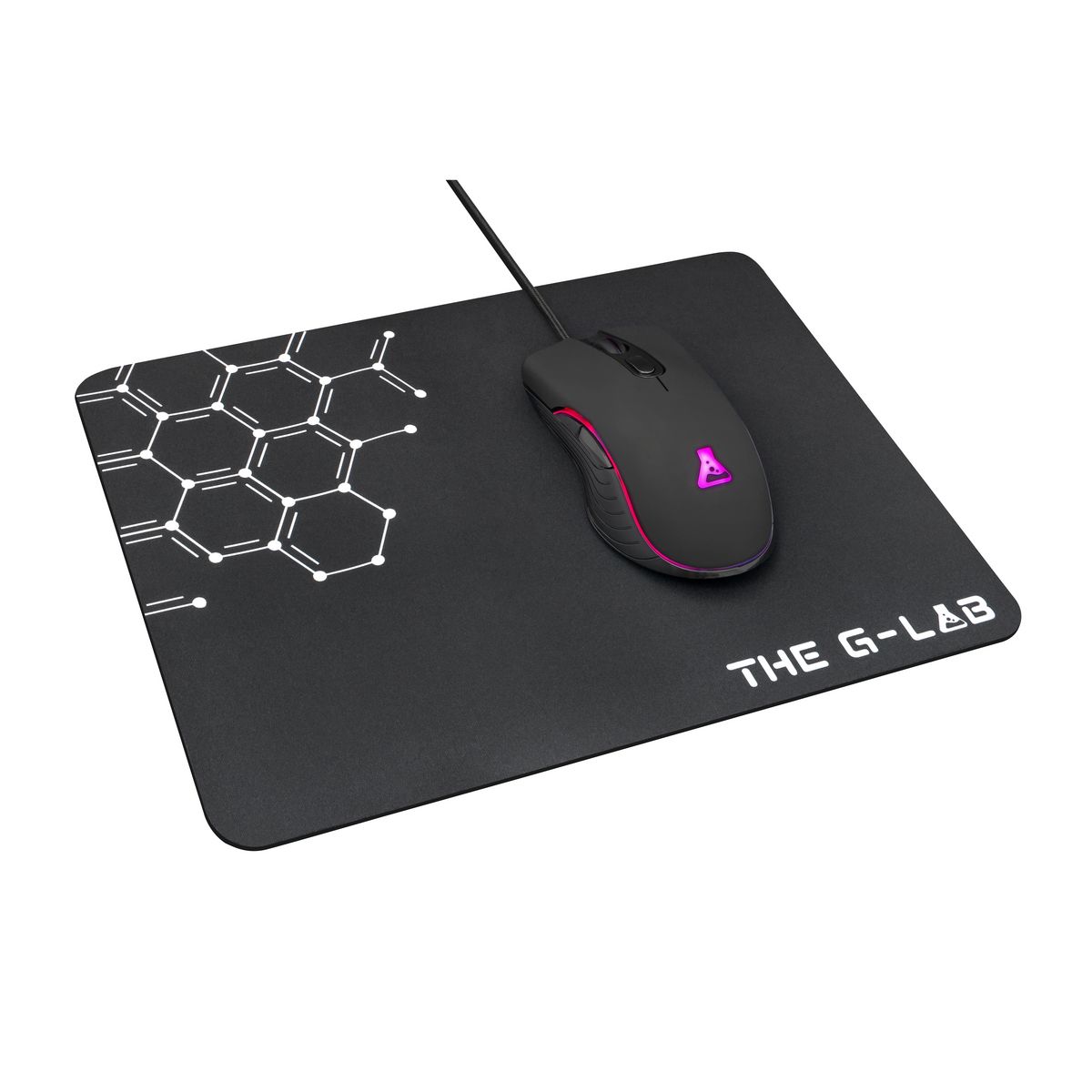 THE G-LAB Pack Gaming 4 en 1 Nouvelle Génération 1 clavier + souris gamer + micro casque gaming + tapis de souris anti dérapant - Noir