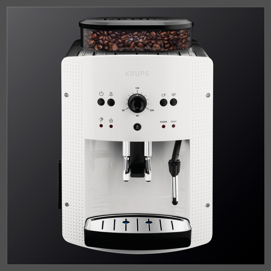 Voir la diapositive 2 : KRUPS Machine à café expresso avec broyeur YY4383FD - Blanc