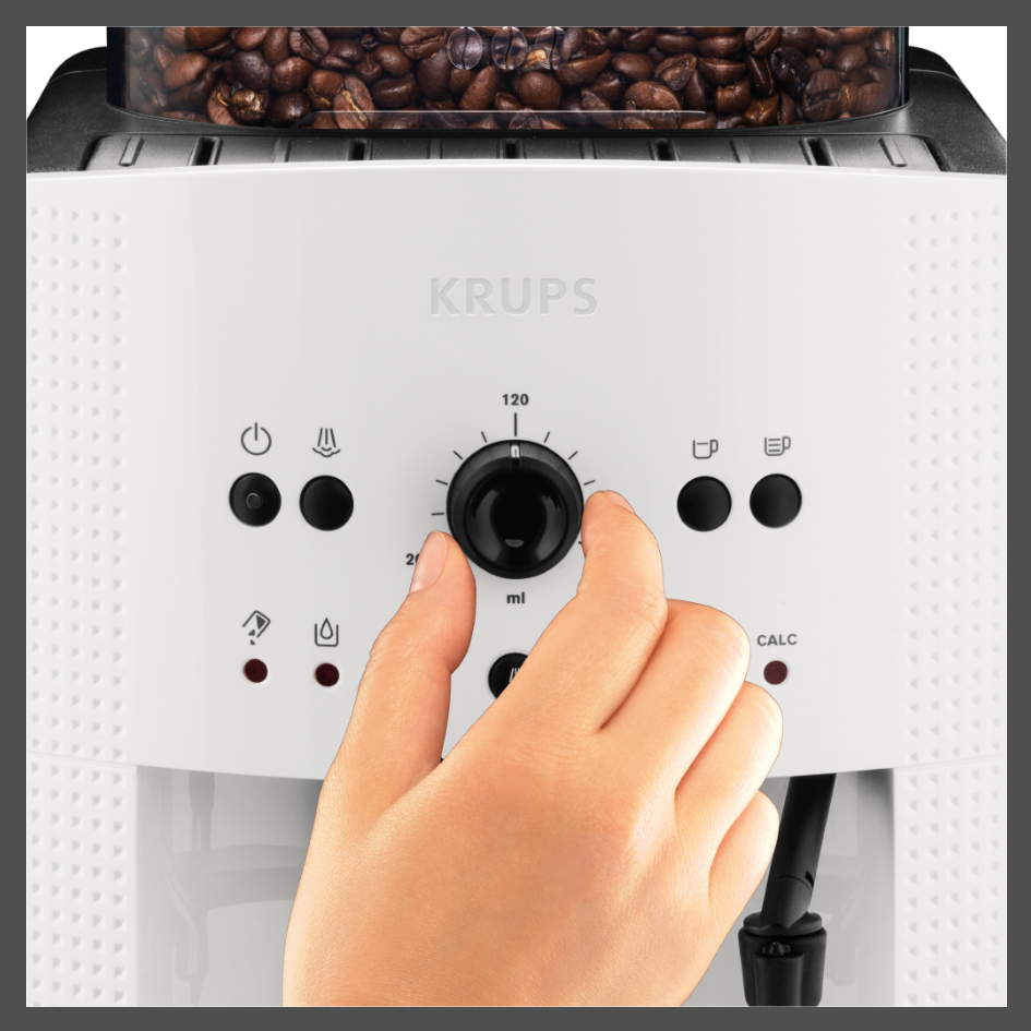 Voir la diapositive 3 : KRUPS Machine à café expresso avec broyeur YY4383FD - Blanc