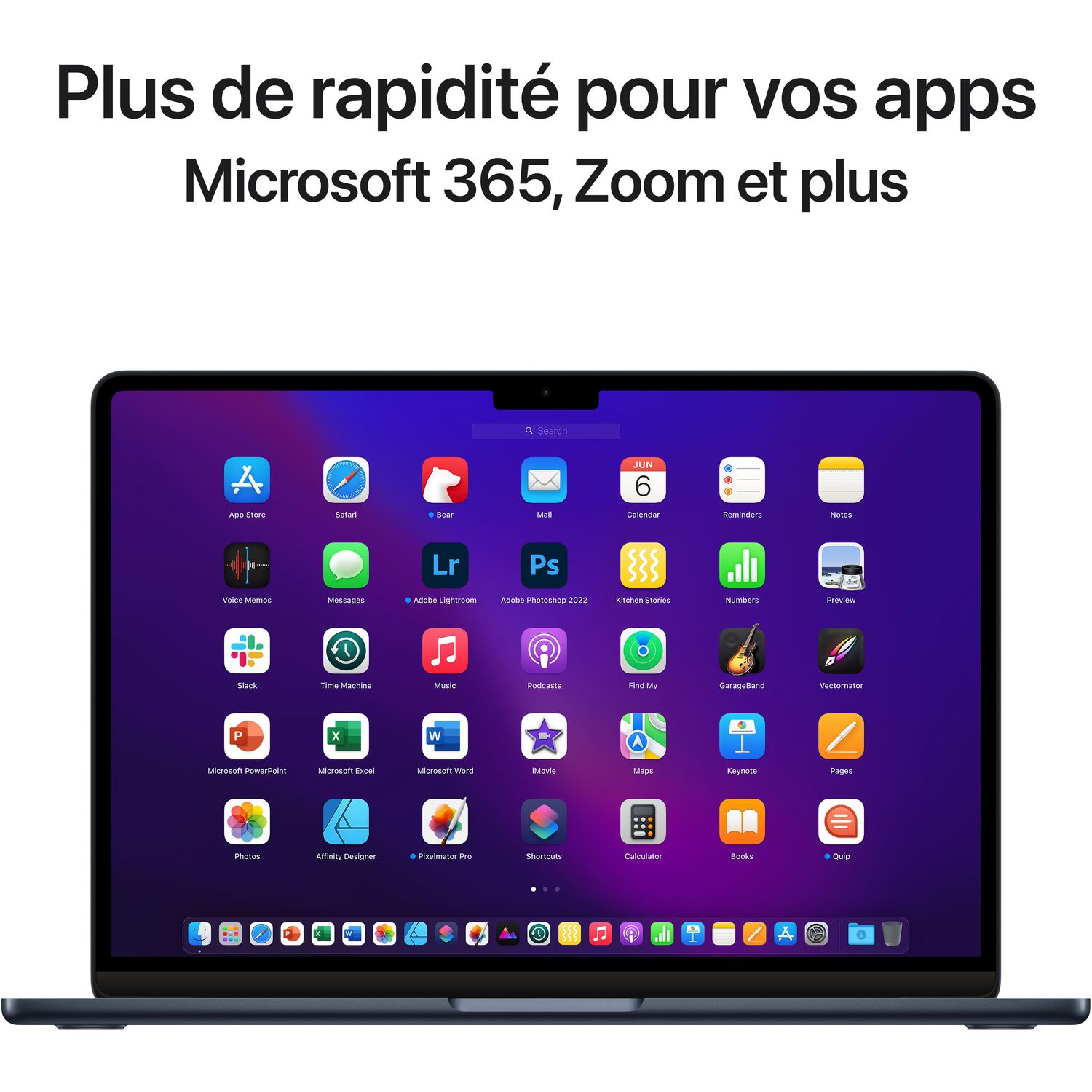 Voir la diapositive 4 : APPLE MacBook Air 13 pouces - Puce M2 -512GO - Midnight