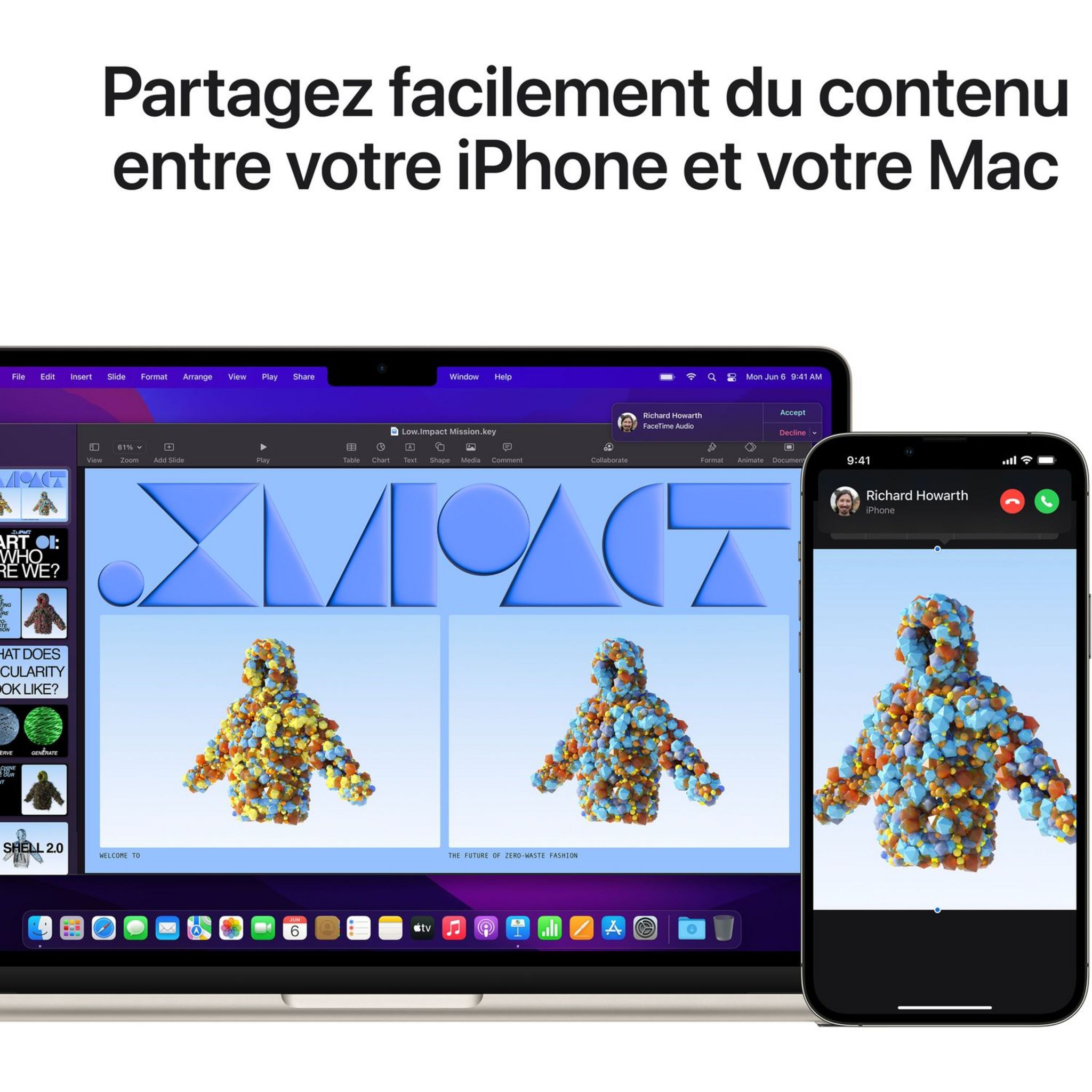 Voir la diapositive 3 : APPLE MacBook Air 13 pouces - Puce M2 - 256GO - Starlight